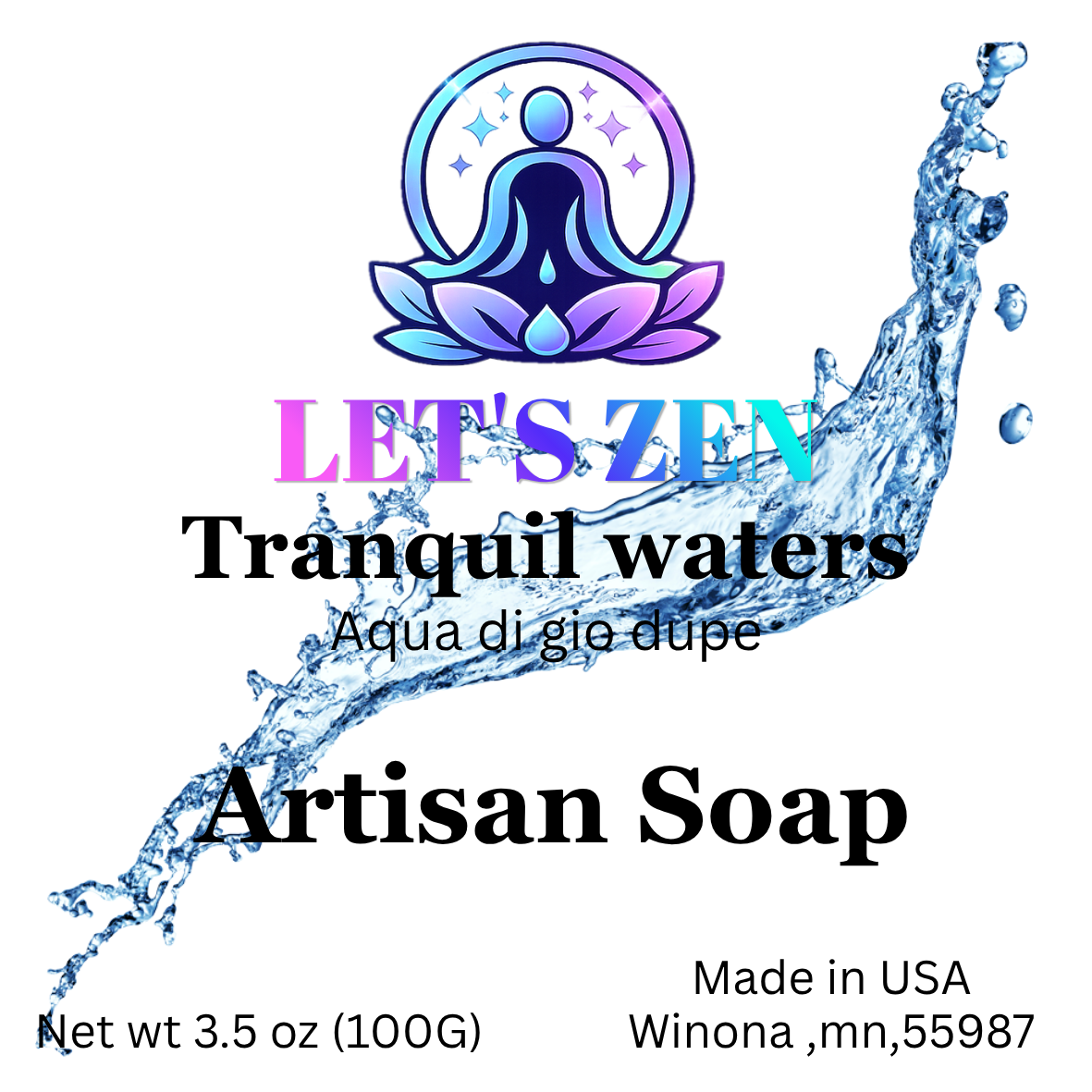 Tranquil waters arrisan soap