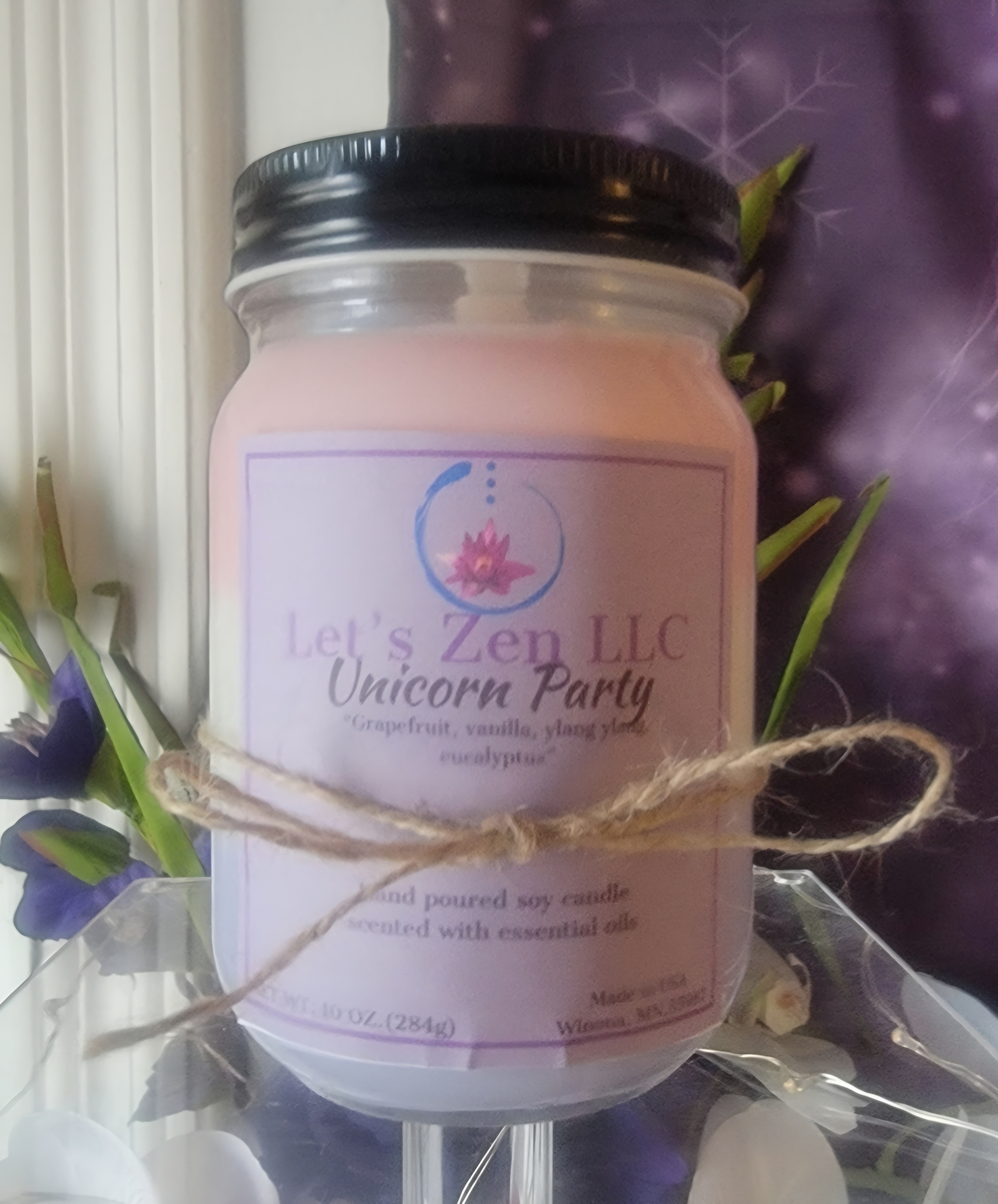 Unicorn party luxury candle 10 oz