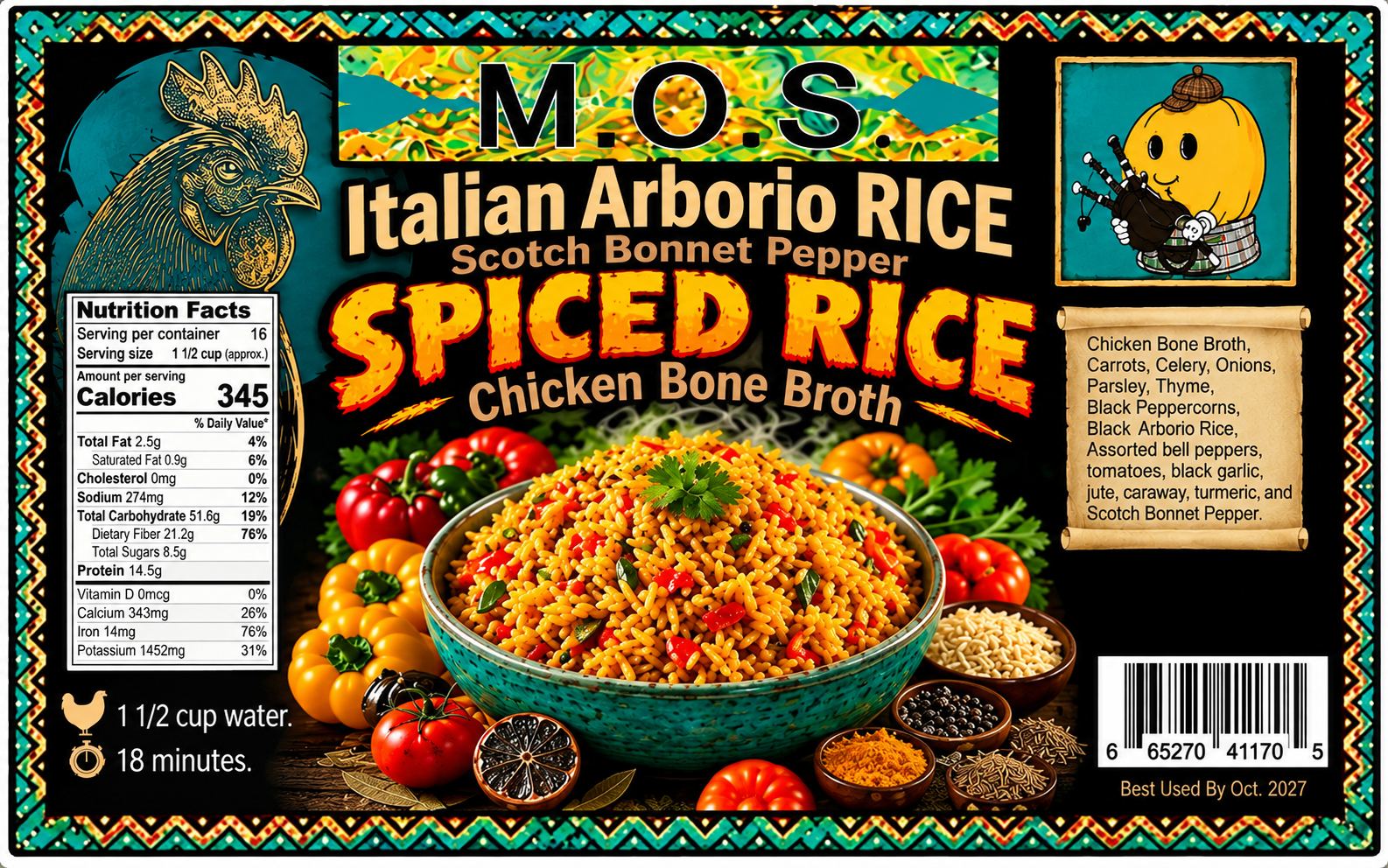 Scotch Bonnet Spiced Chicken Bone Broth Italian Arborio Rice