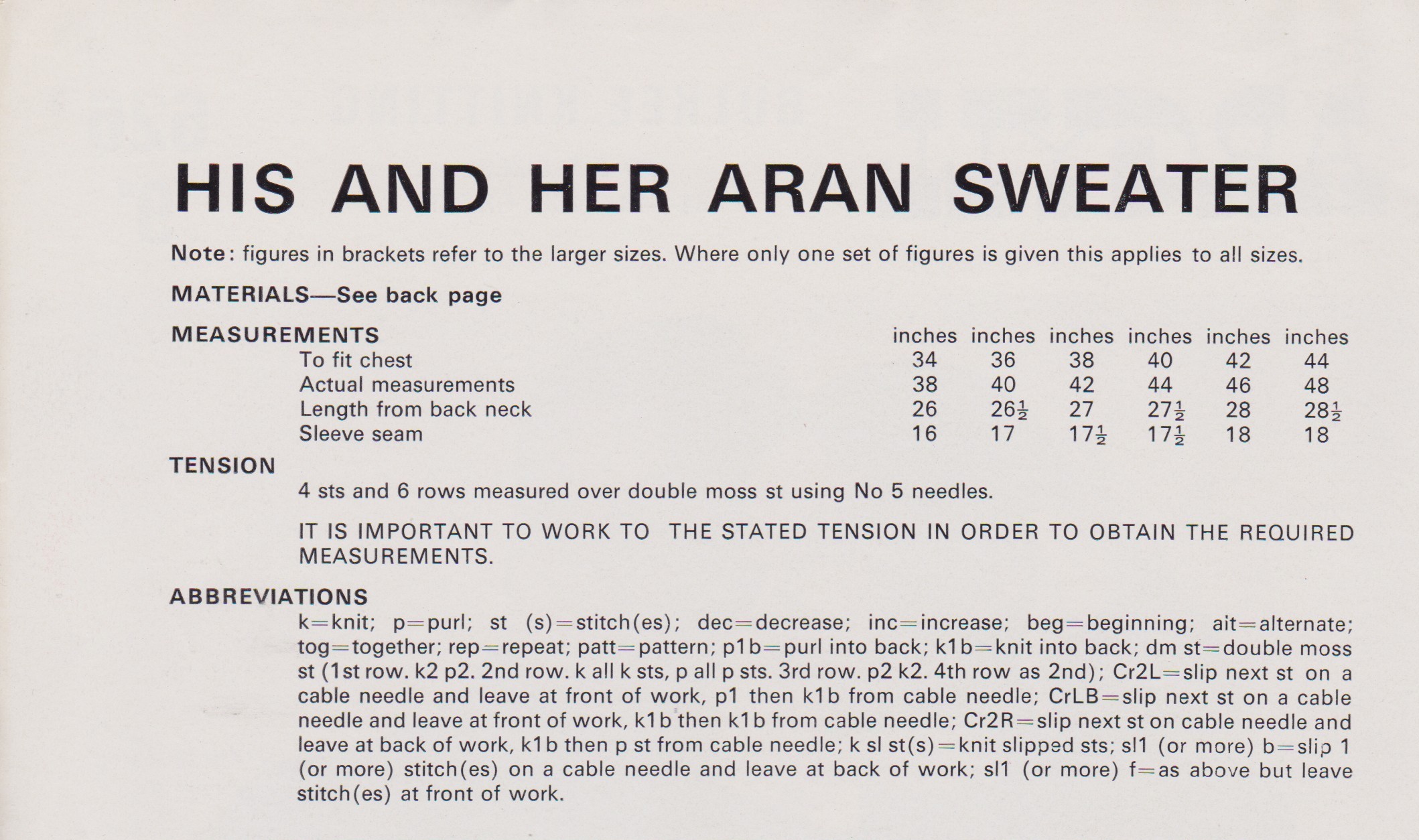 ARGYLL626 - UNISEX CABLE PATTERN SWEATERS IN DK - PDF KNITTING PATTERN
