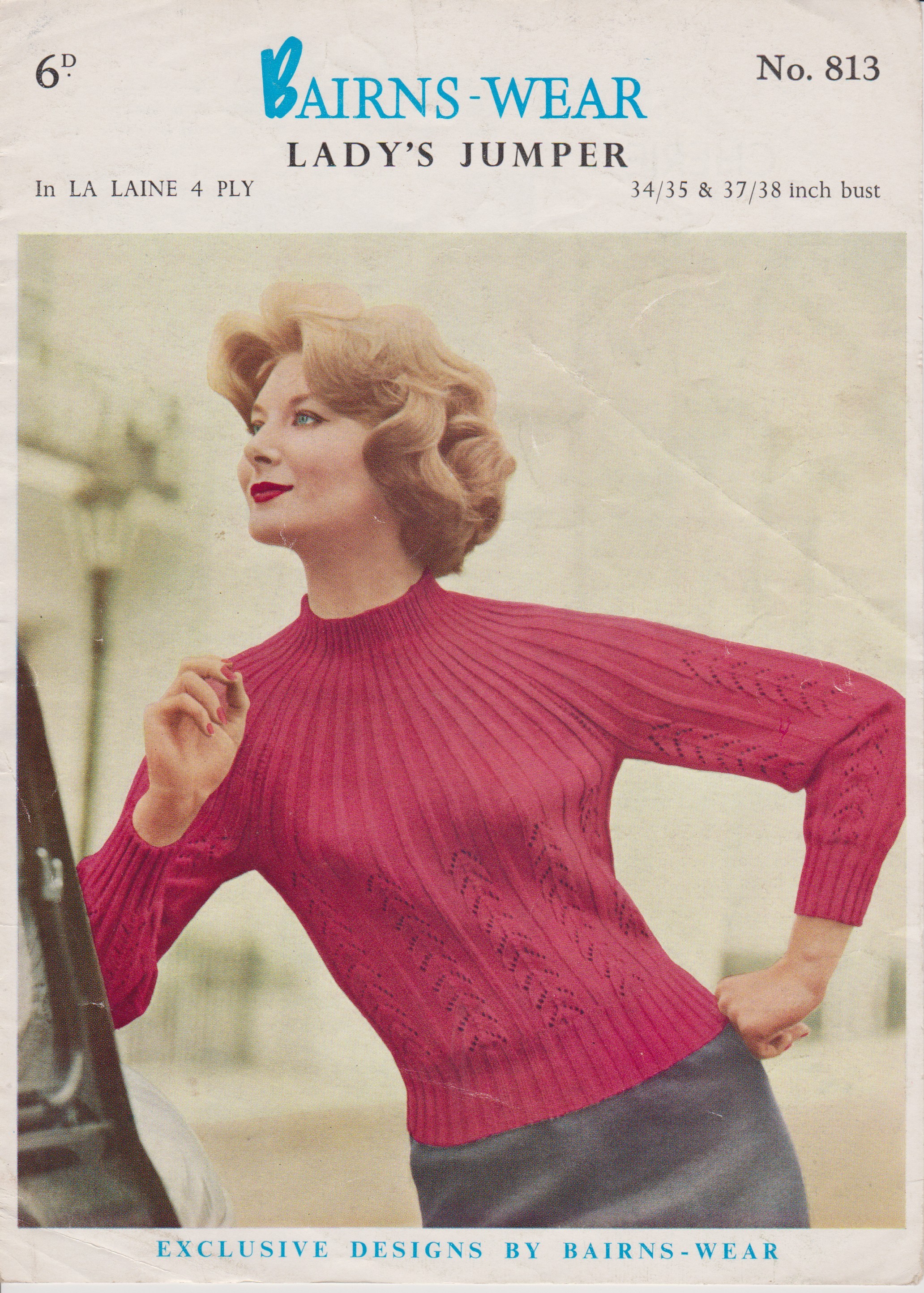 BAIRNS813 - LADY'S JUMPER IN 4 PLY - PDF KNITTING PATTERN