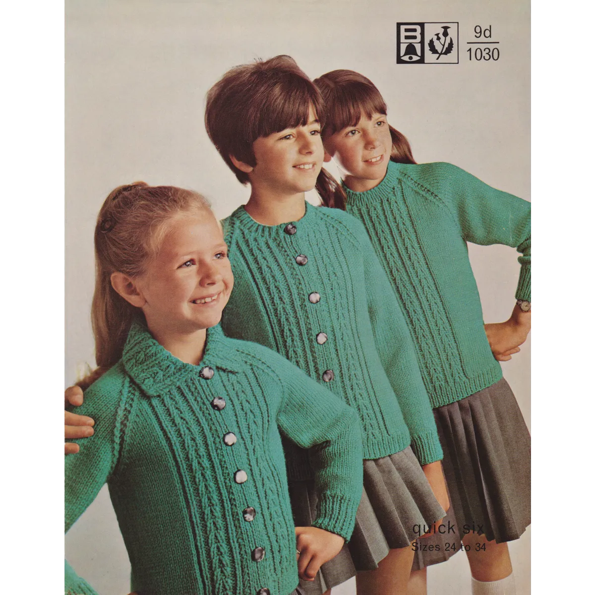 BELLMANS1030 - GIRL'S SWEATER, CARDIGAN AND JACKET PDF KNITTING PATTERN