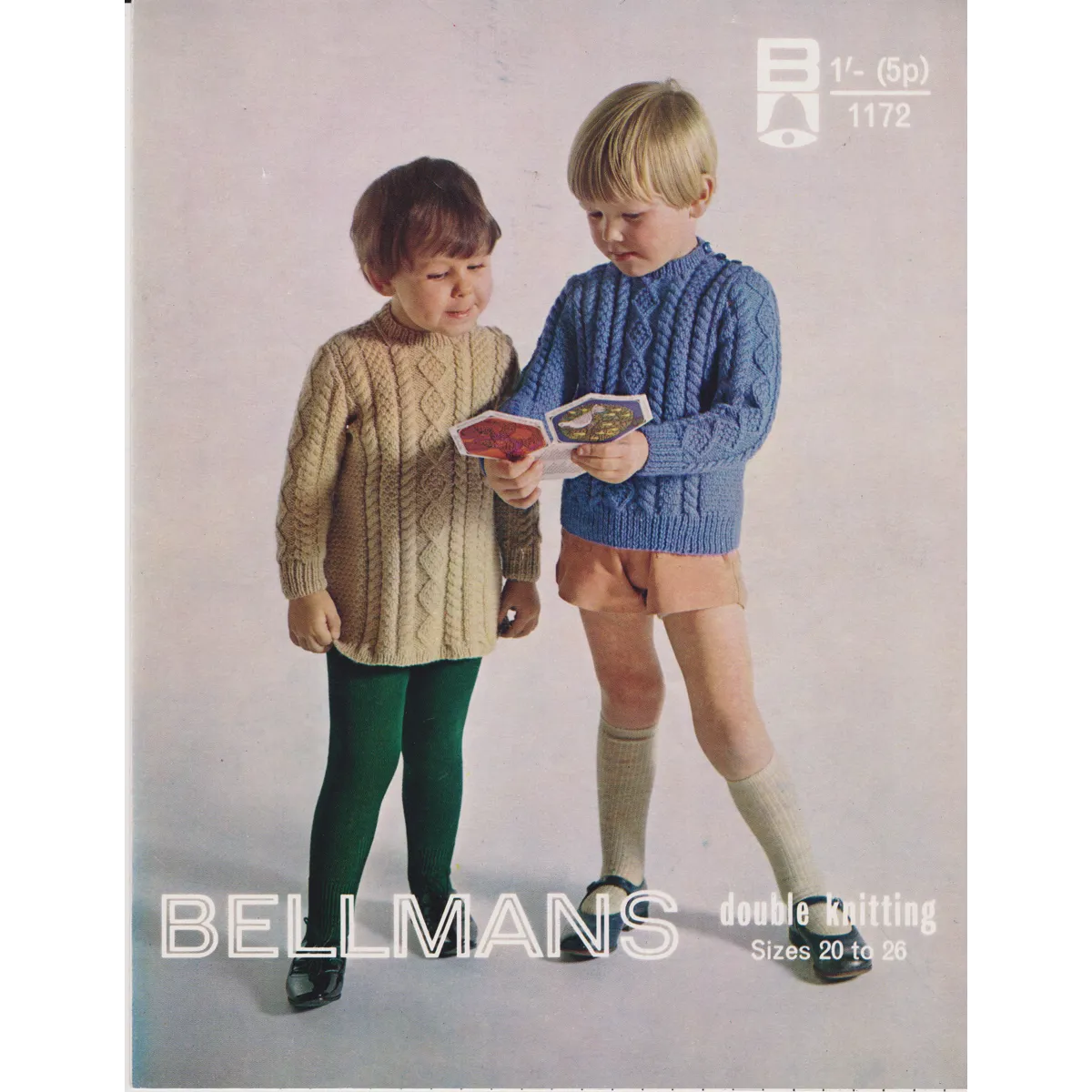 BELLMANS1172 - GIRL'S CABLE DRESS AND BOY'S CABLE SWEATER IN DK - PDF KNITTING PATTERN