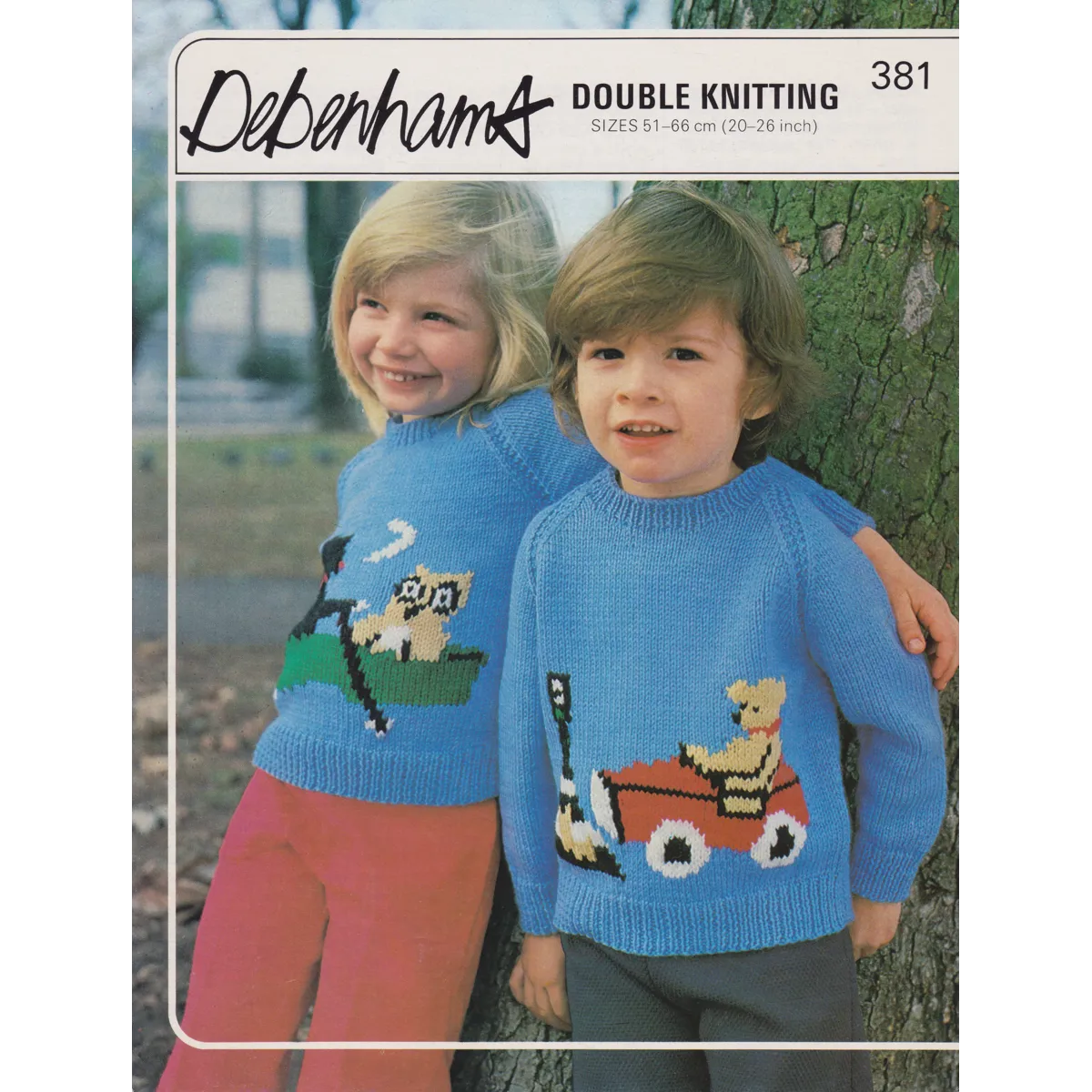 DEBENHAMS381 - CHILD'S CARTOON SWEATERS - PDF KNITTING PATTERN