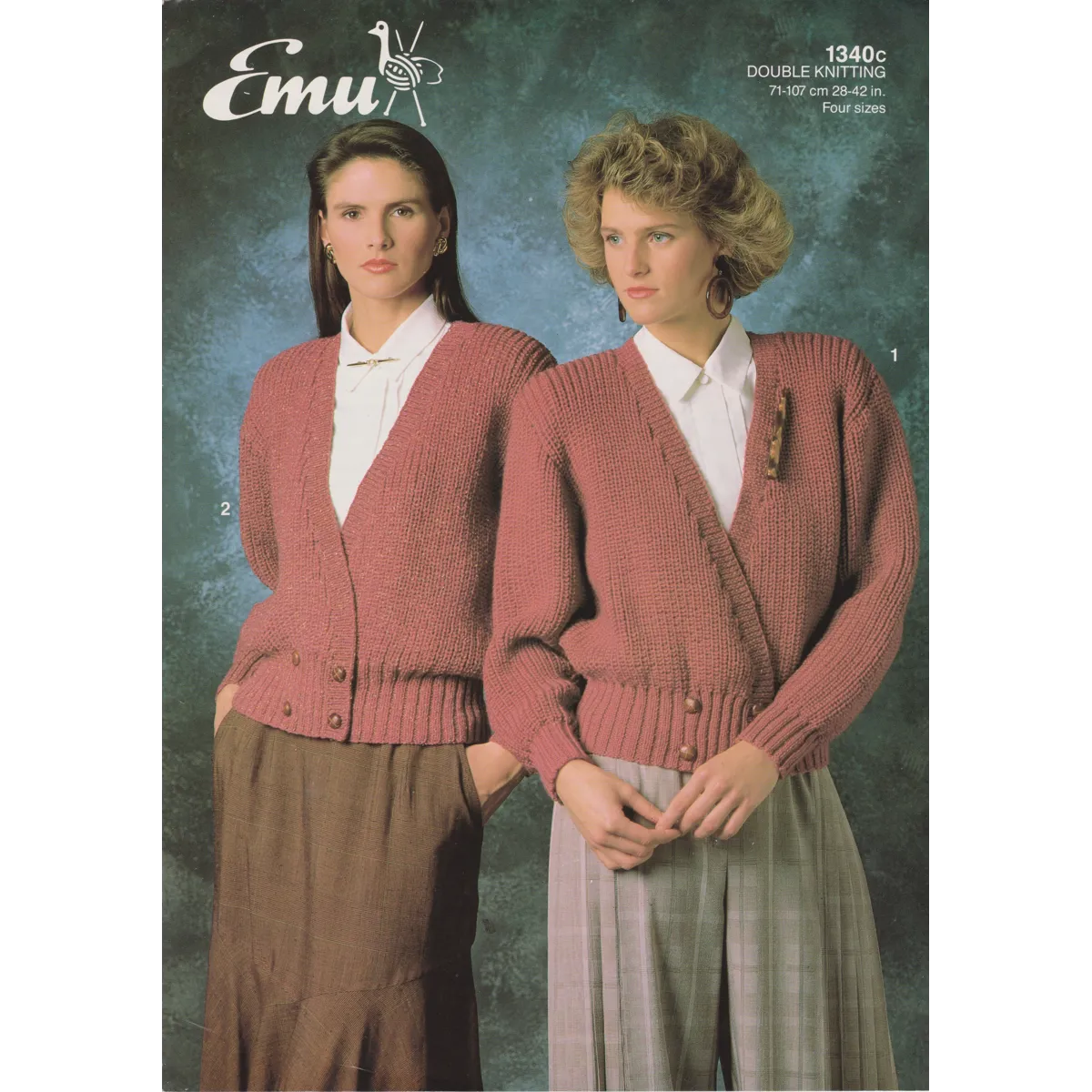 EMU1340c - WOMAN'S CROSS OVER CARDIGAN IN DK - PDF KNITTING PATTERN
