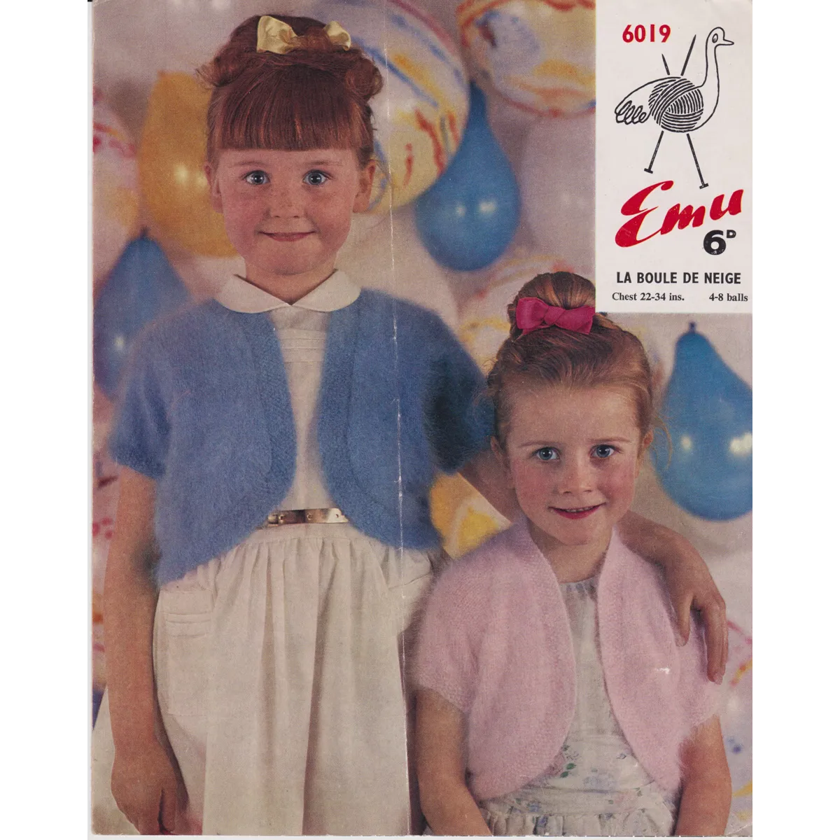 EMU6019 - GIRL'S BOLERO KNITTING PATTERN PDF