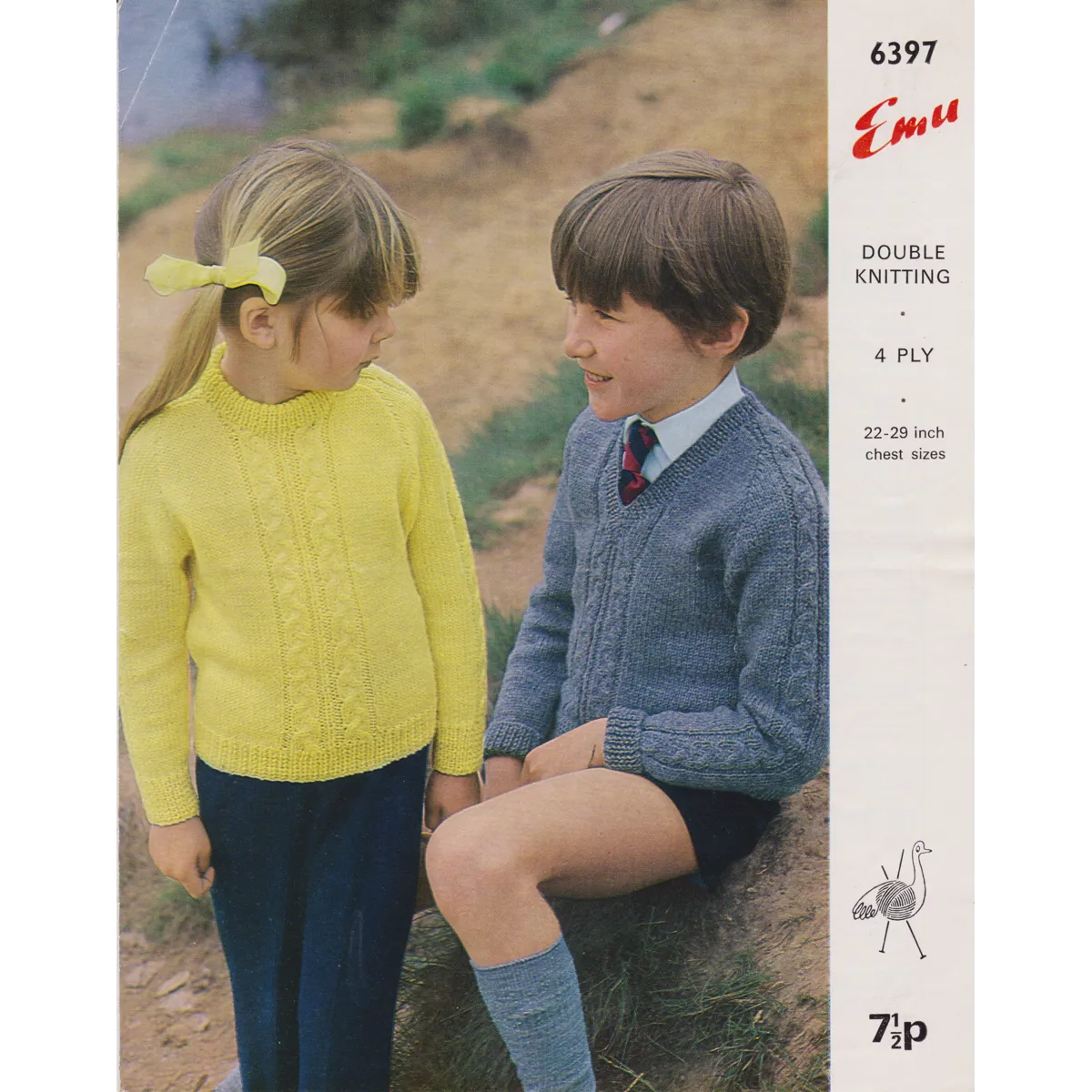 EMU6397 - GIRL'S AND BOY'S SWEATER KNITTING PATTERN PDF