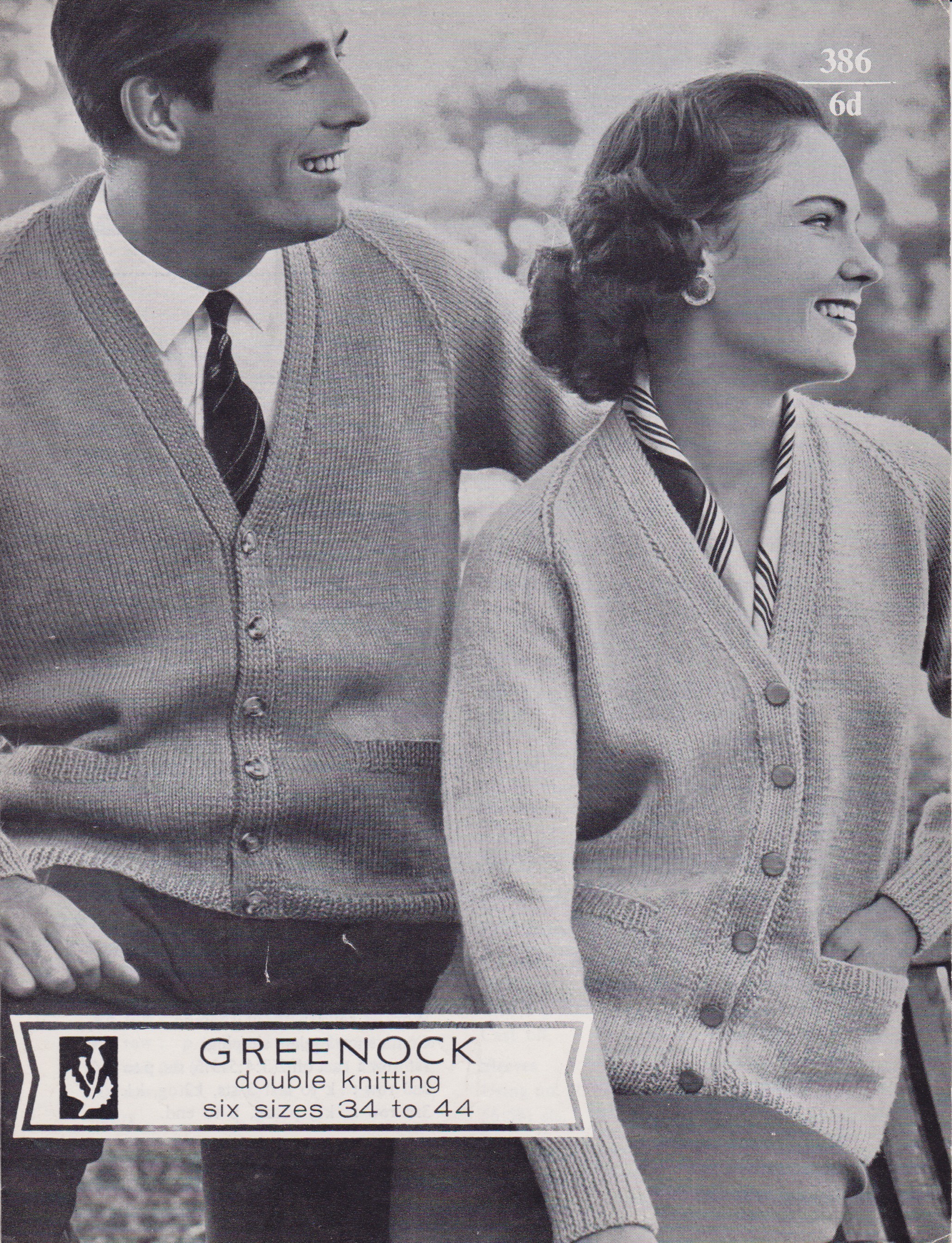 GREENOCK386 - UNISEX CARDIGANS IN DOUBLE KNITTING - PDF KNITTING PATTERN