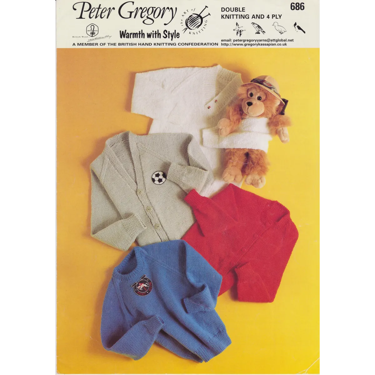 GREGORY686 - CHILD'S SWEATER AND CARDIGANS IN DK OR 4PLY- PDF KNITTING PATTERN