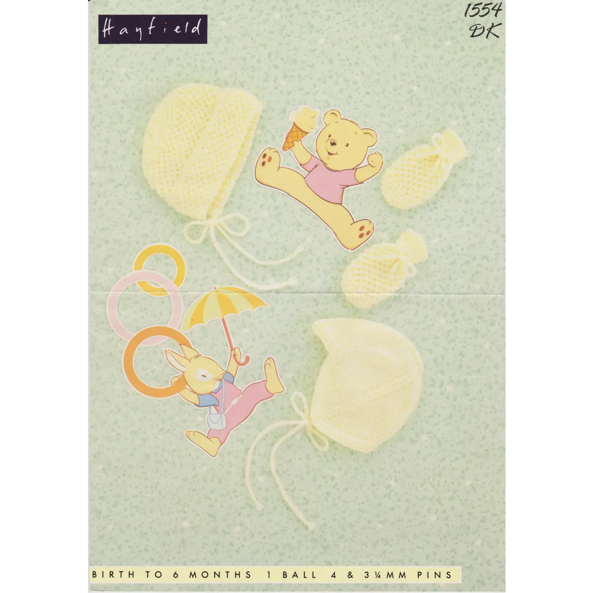 HAYFIELD1554 - BABY HAT AND MITTENS KNITTING PATTERN PDF