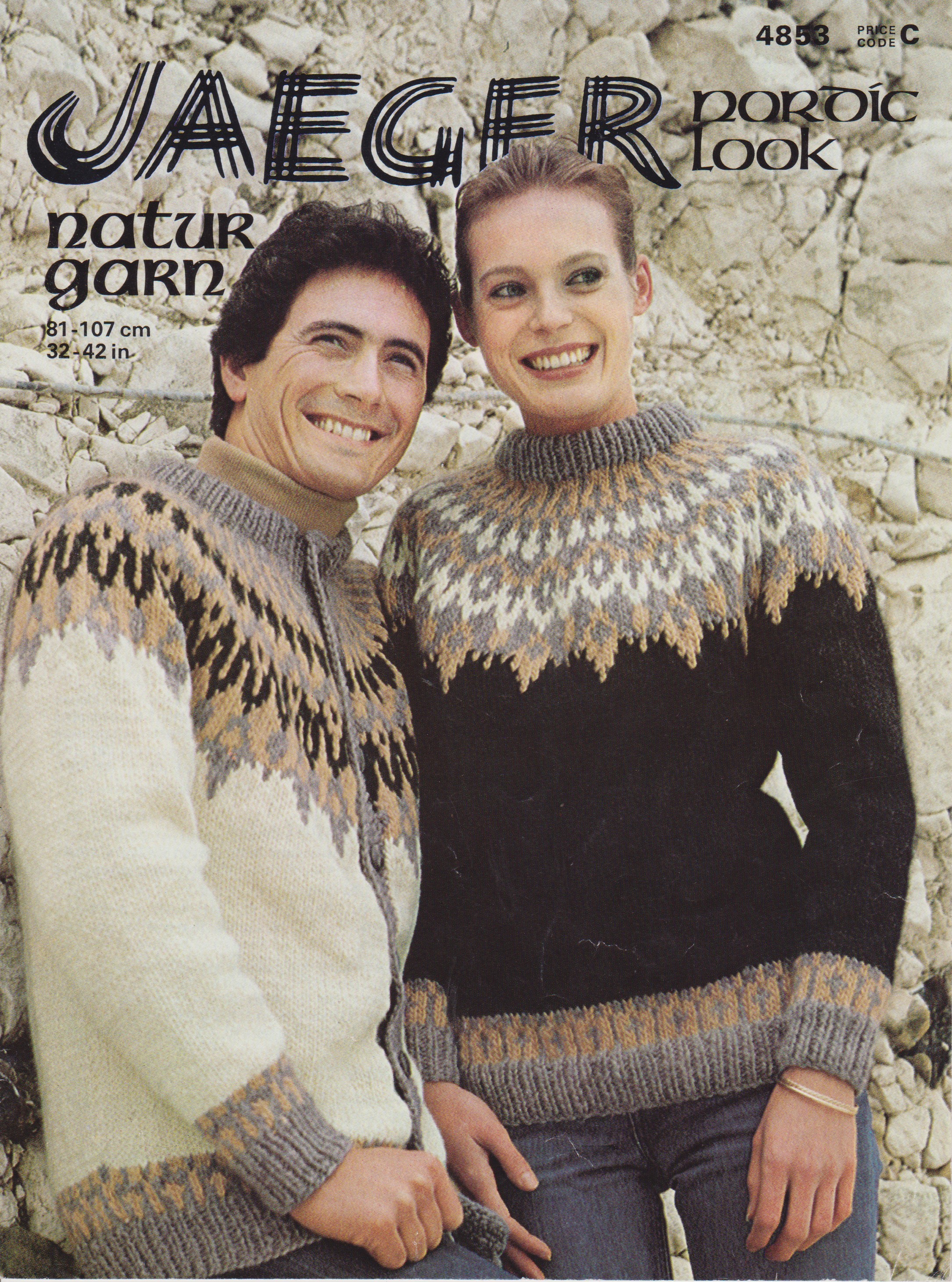 JAEGER4853 - UNISEX NORDIC PATTERN SWEATER IN NATURGARN - PDF KNITTING PATTERN