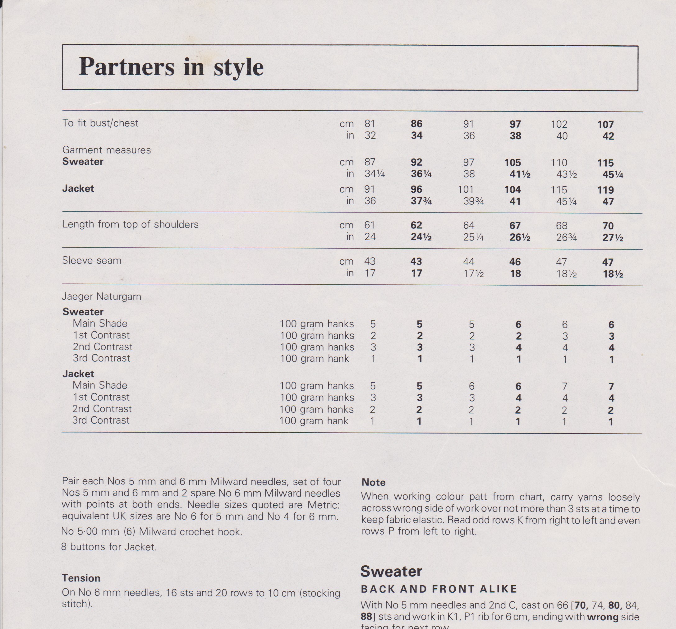 JAEGER4853 - UNISEX NORDIC PATTERN SWEATER IN NATURGARN - PDF KNITTING PATTERN