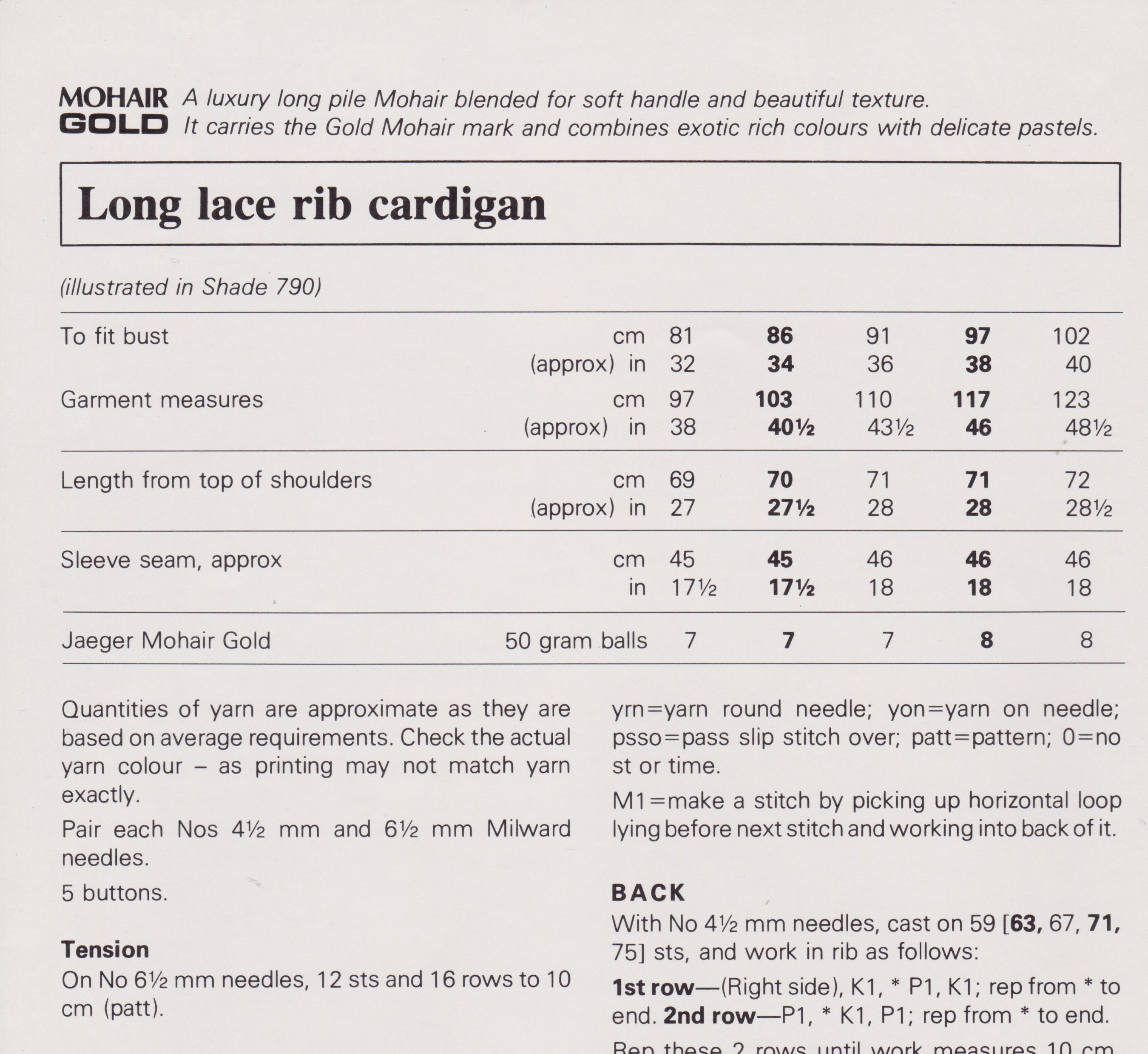 JAEGER5350 - WOMAN'S LACY DESIGN V-NECK CARDIGAN IN MOHAIR - PDF KNITTING PATTERN