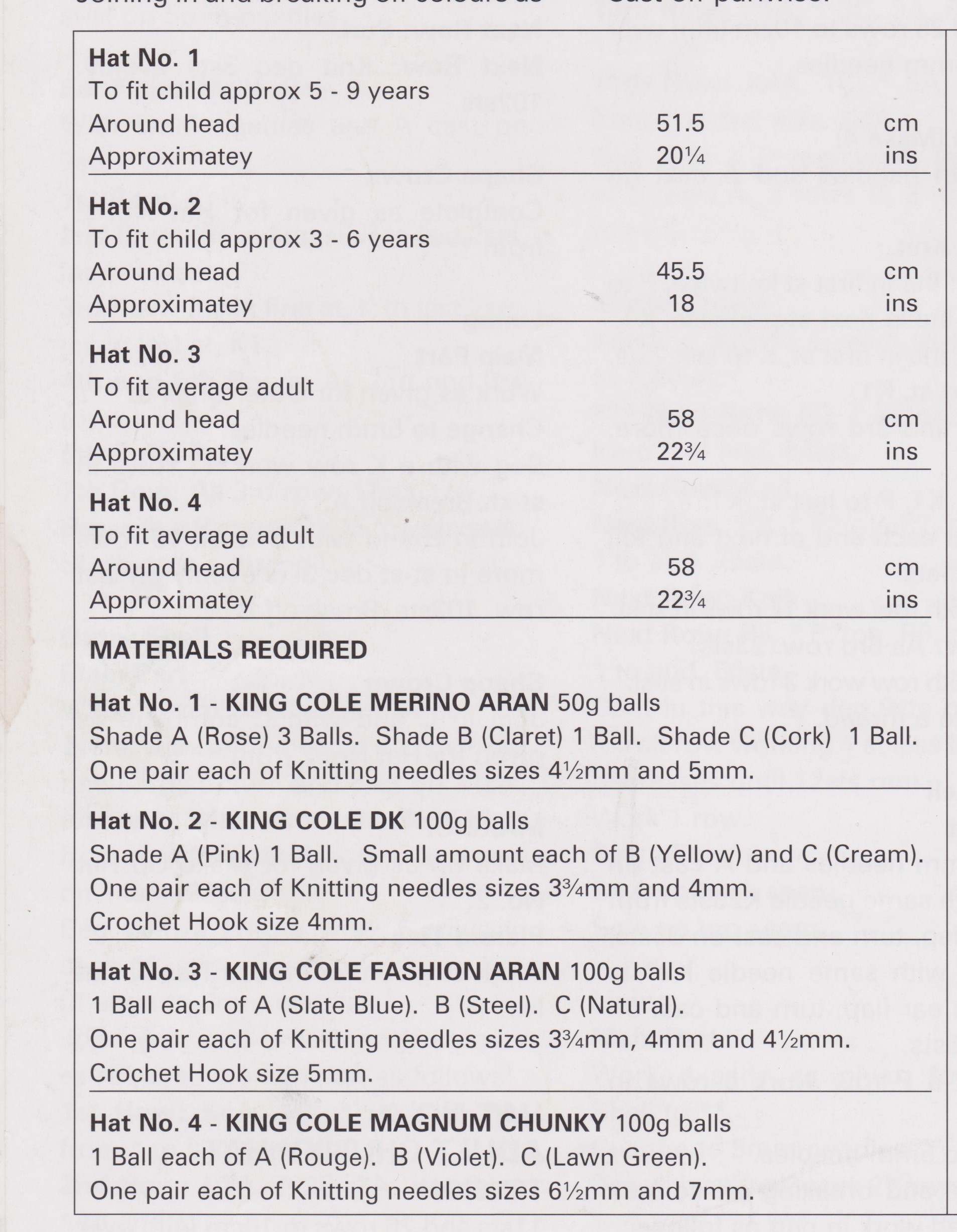 KINGCOLE3112 - WOMAN AND GIRL HEIDI HATS IN DK, CHUNKY AND ARAN - PDF KNITTING PATTERN