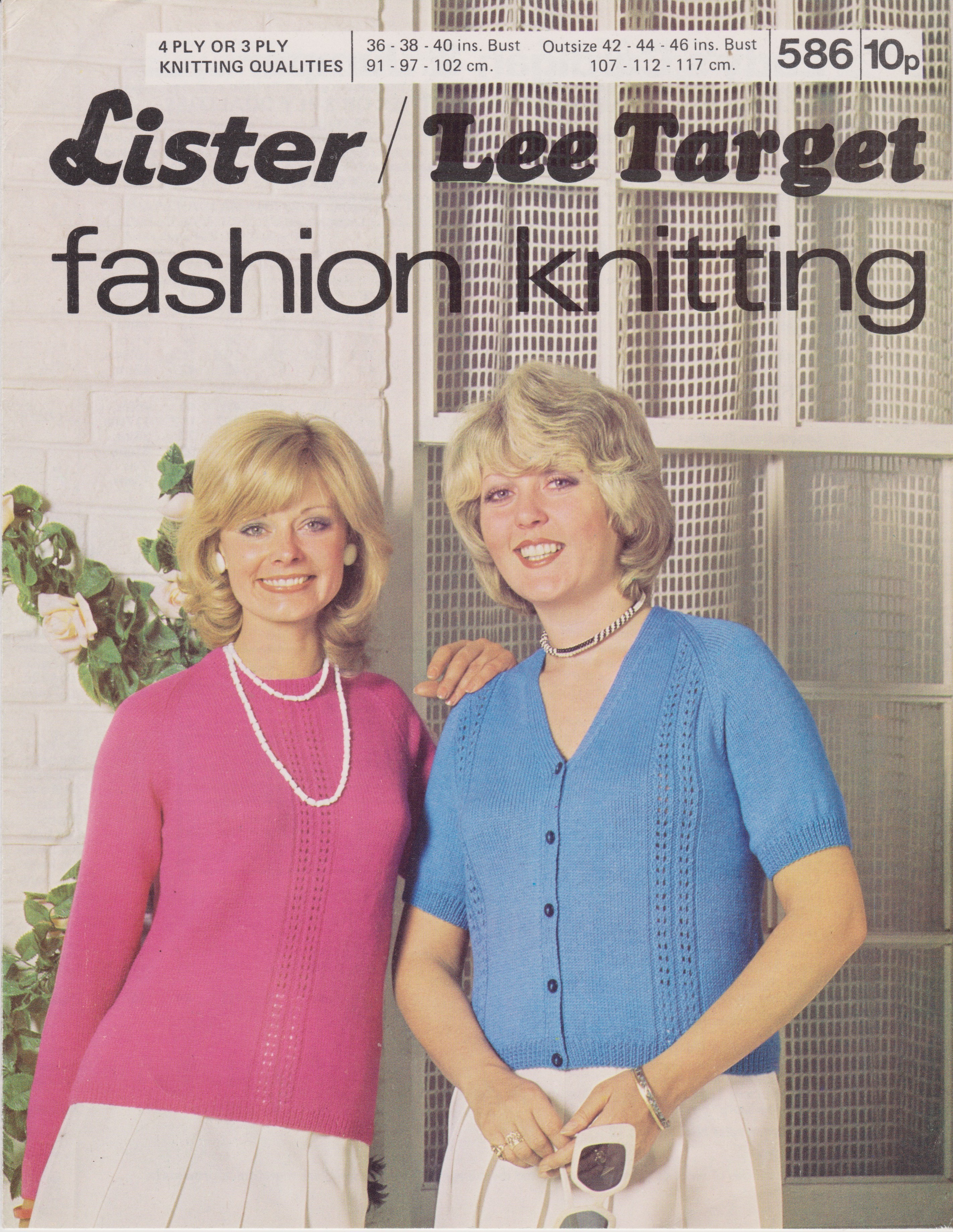 LISTER586 - WOMAN'S SWEATER AND CARDIGAN IN 3 PLY OR 4 PLY - PDF KNITTING PATTERN