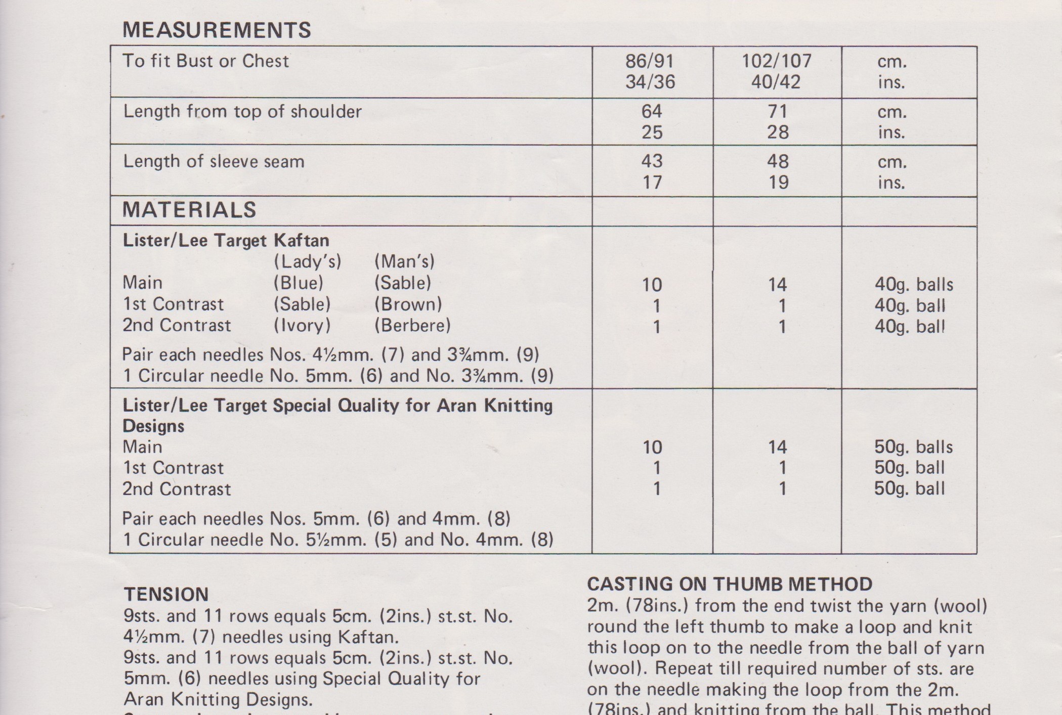 LISTERK1069 - UNISEX ADULT YOKE NECK SWEATERS IN ARAN - PDF KNITTING PATTERN