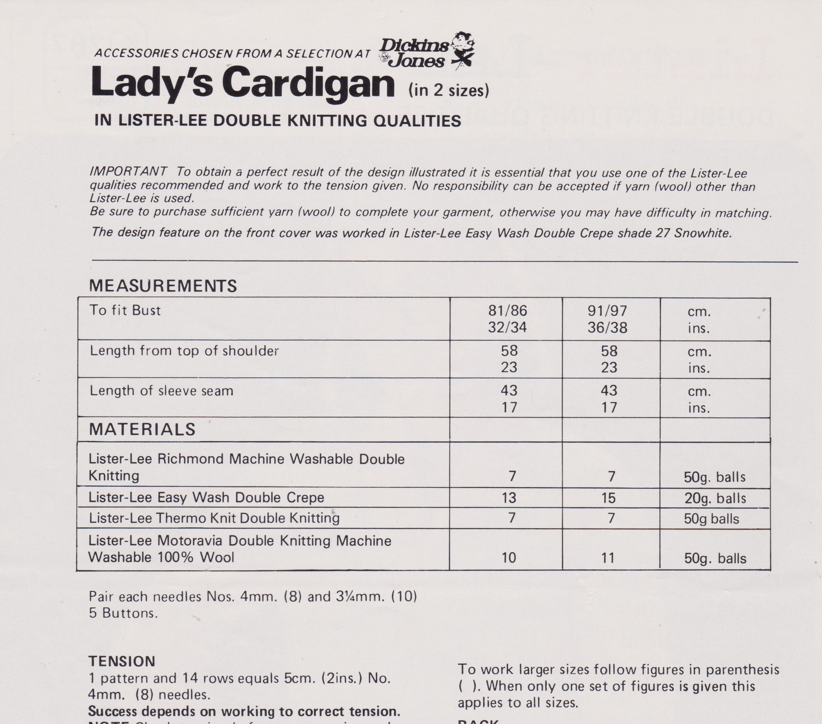 LISTERK1287 - WOMAN'S V NECK CARDIGAN WITH LACY PATTERN IN DK - PDF KNITTING PATTERN