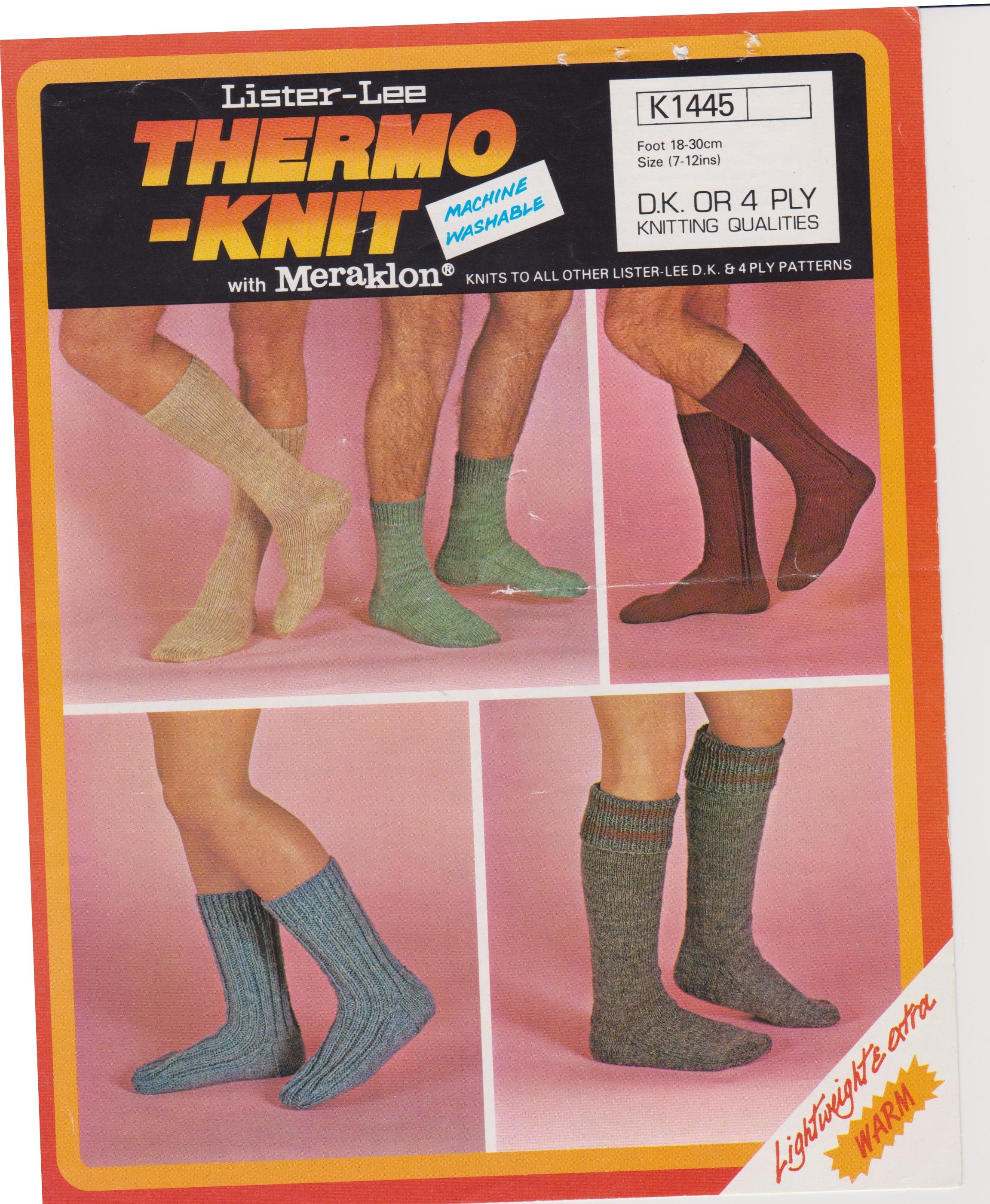 LISTERK1445 - SOCKS IN DK OR 4 PLY - PDF KNITTING PATTERN