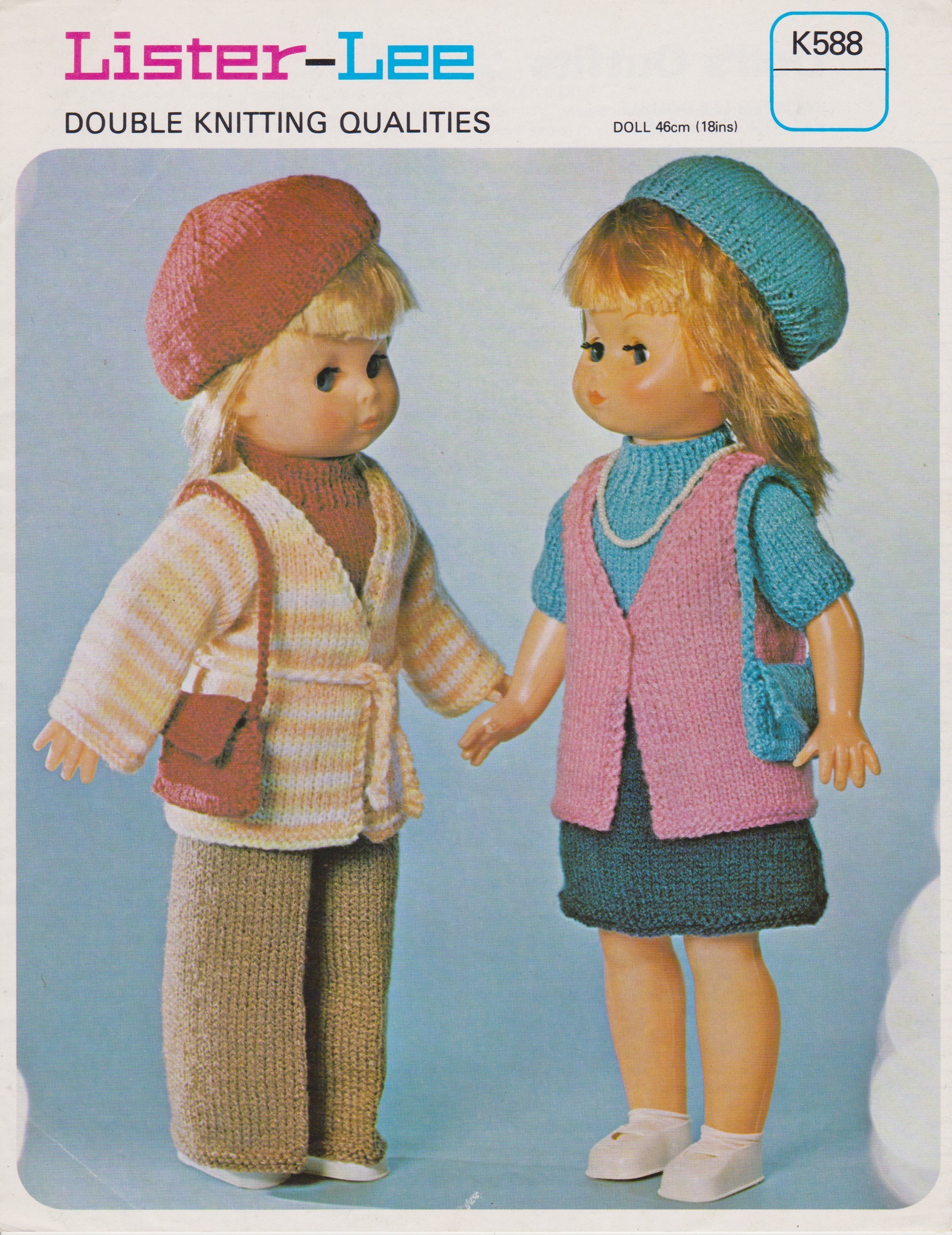 LISTERK588 - DOLL'S OUTFITS IN DK - PDF KNITTING PATTERN