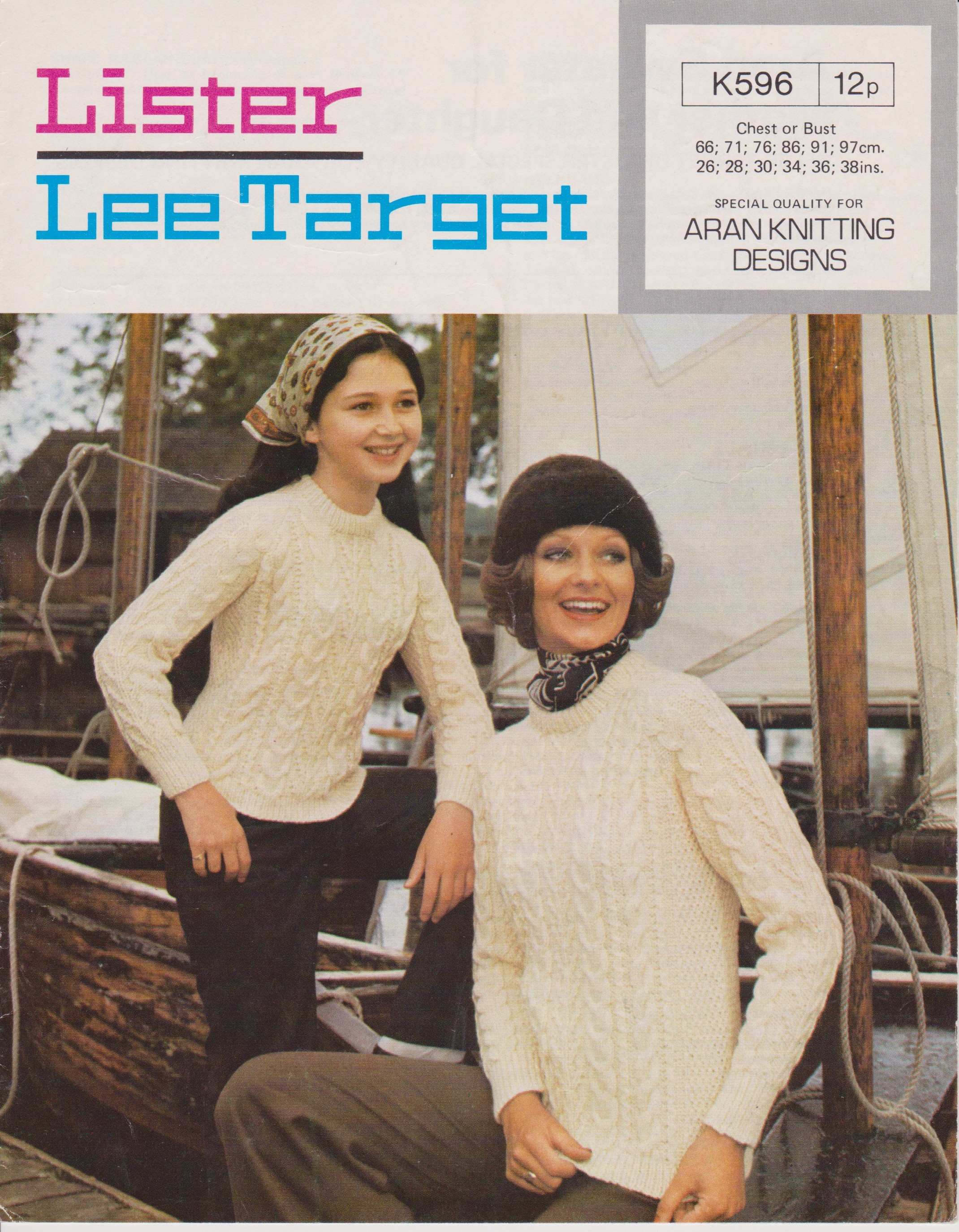 LISTERK596 - WOMAN AND GIRL'S ARAN WEIGHT CABLE SWEATER - PDF KNITTING PATTERN