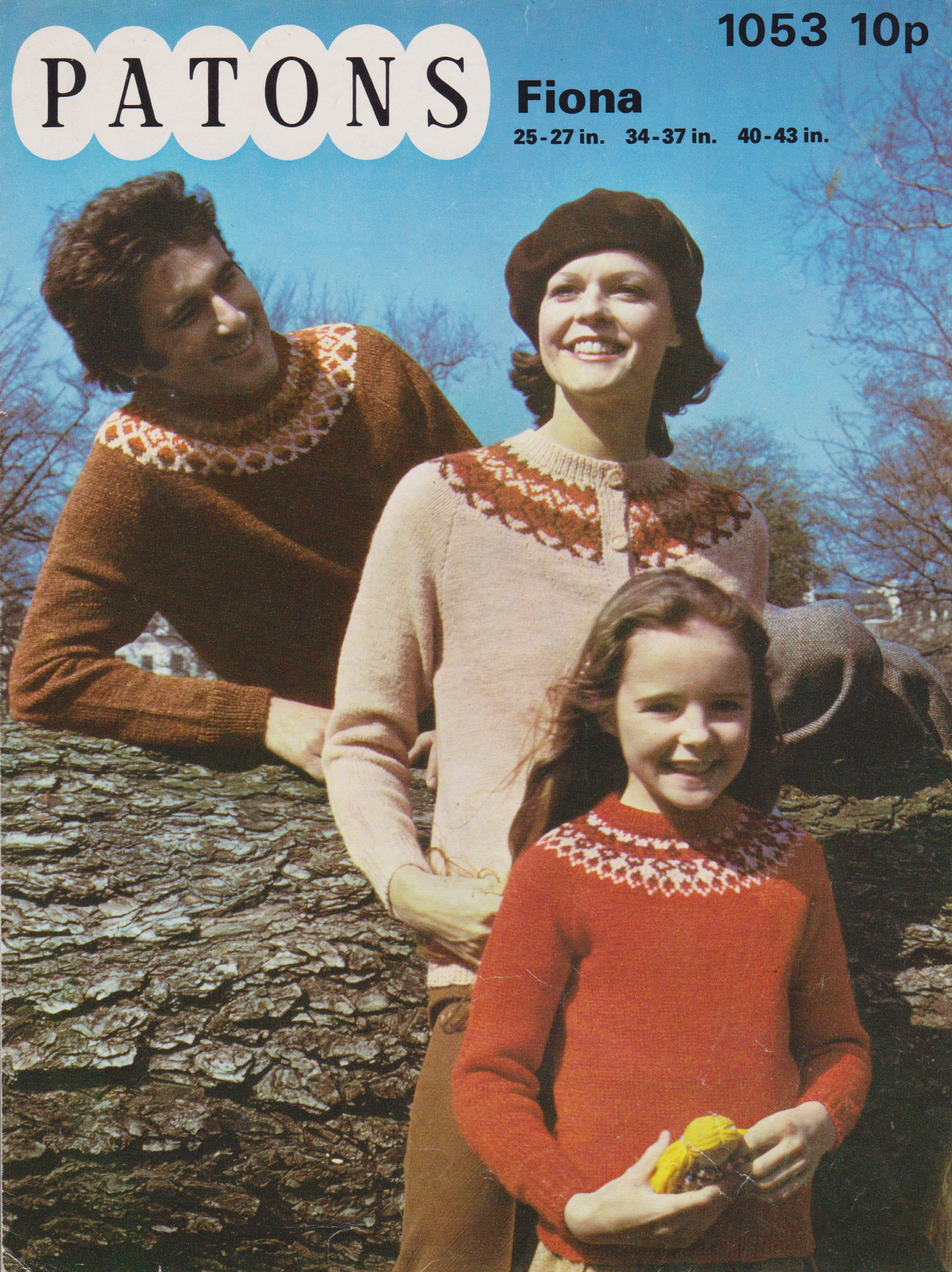 PATONS1053 - FAIR ISLE ADULT AND CHILD CARDIGAN AND SWEATER - PDF KNITTING PATTERN