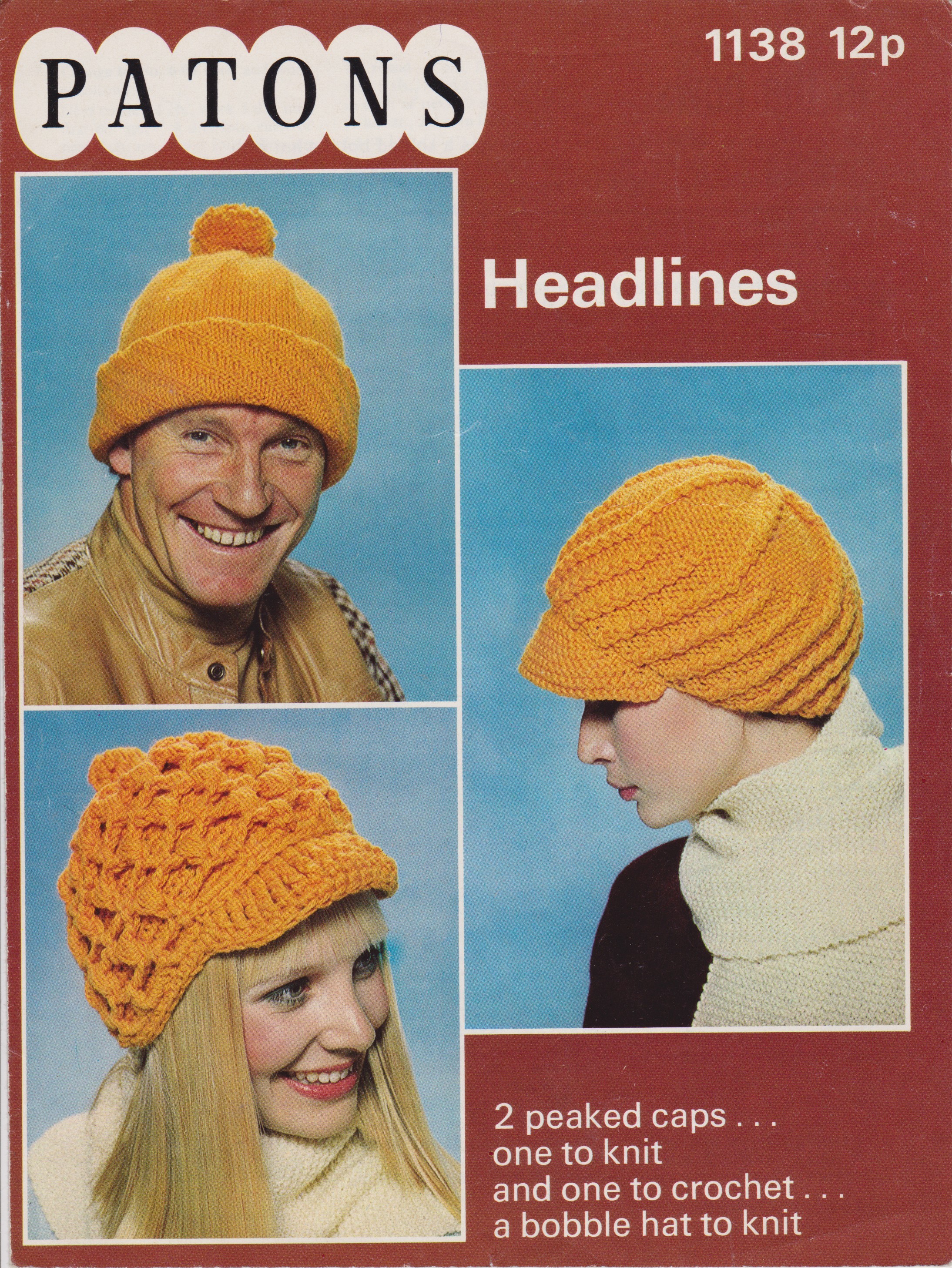 PATONS1138 - HATS KNITTING AND CROCHET PDF KNITTING PATTERN