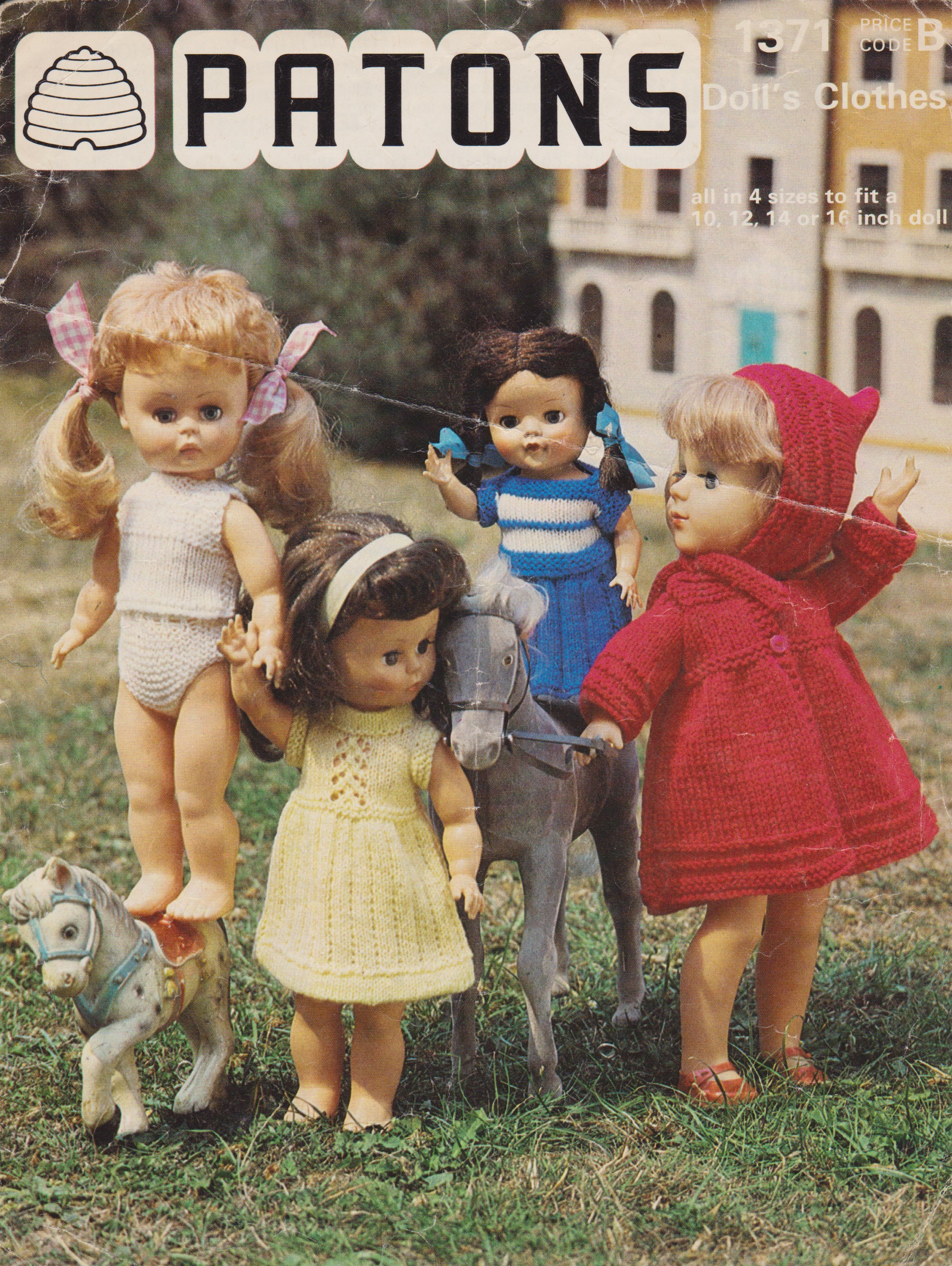 PATONS1371 - DOLL CLOTHES PDF KNITTING PATTERN