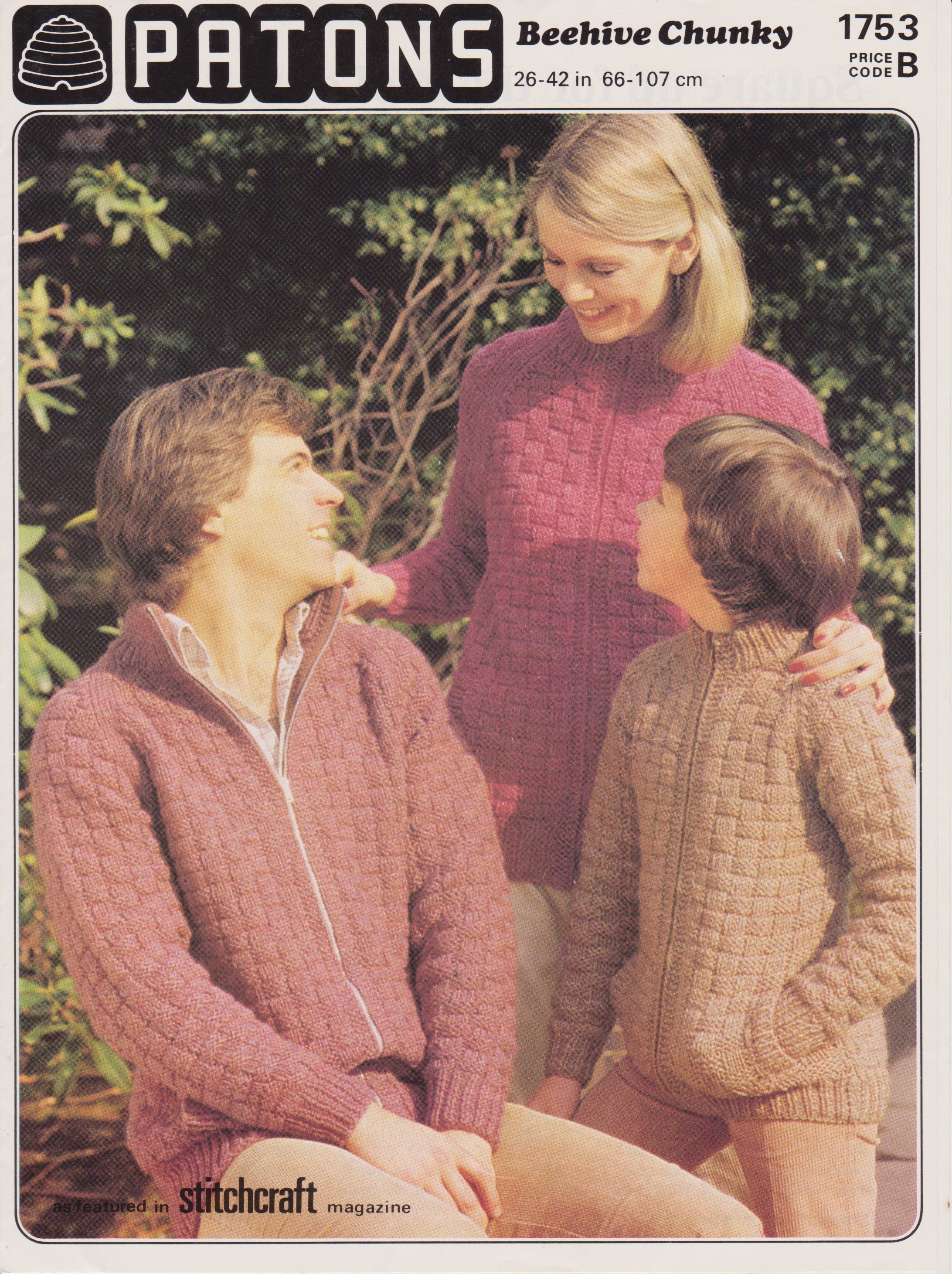 PATONS1753 - ADULT AND CHILD'S CHUNKY ZIP JACKET - PDF KNITTING PATTERN