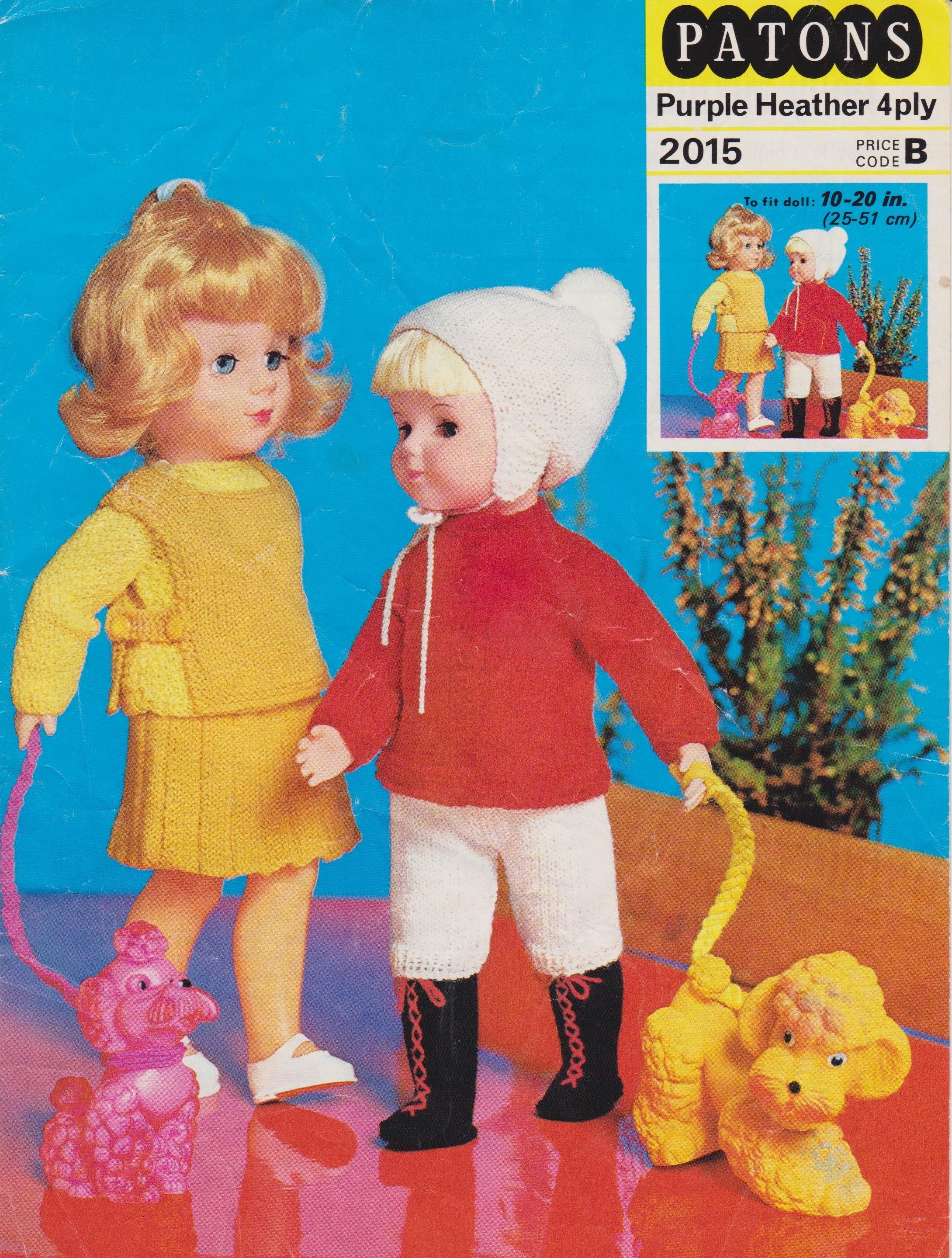 PATONS2015 - DOLL'S CLOTHES - PDF KNITTING PATTERN