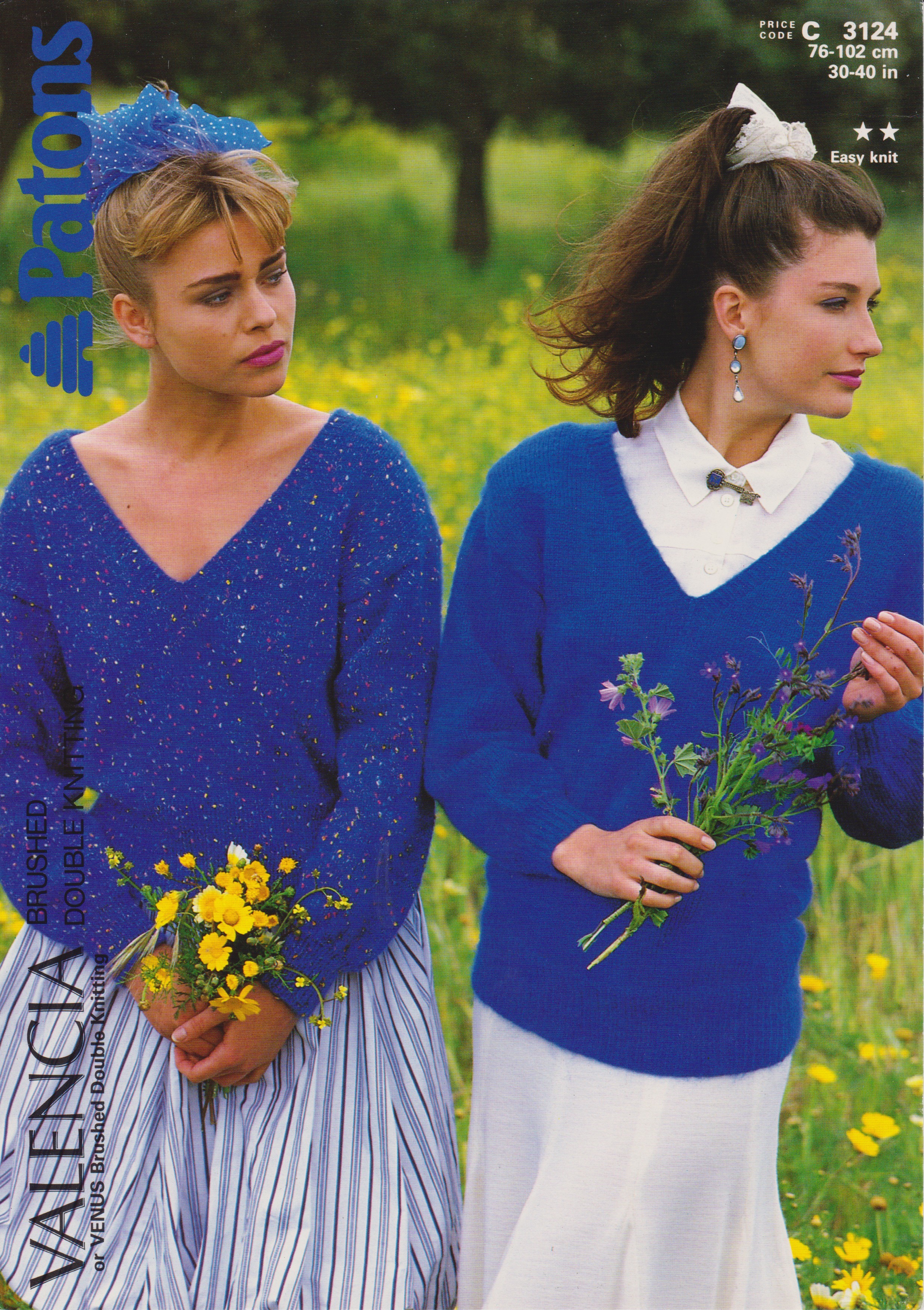 PATONS3124 - WOMAN'S V NECK SWEATER IN DK - PDF KNITTING PATTERN