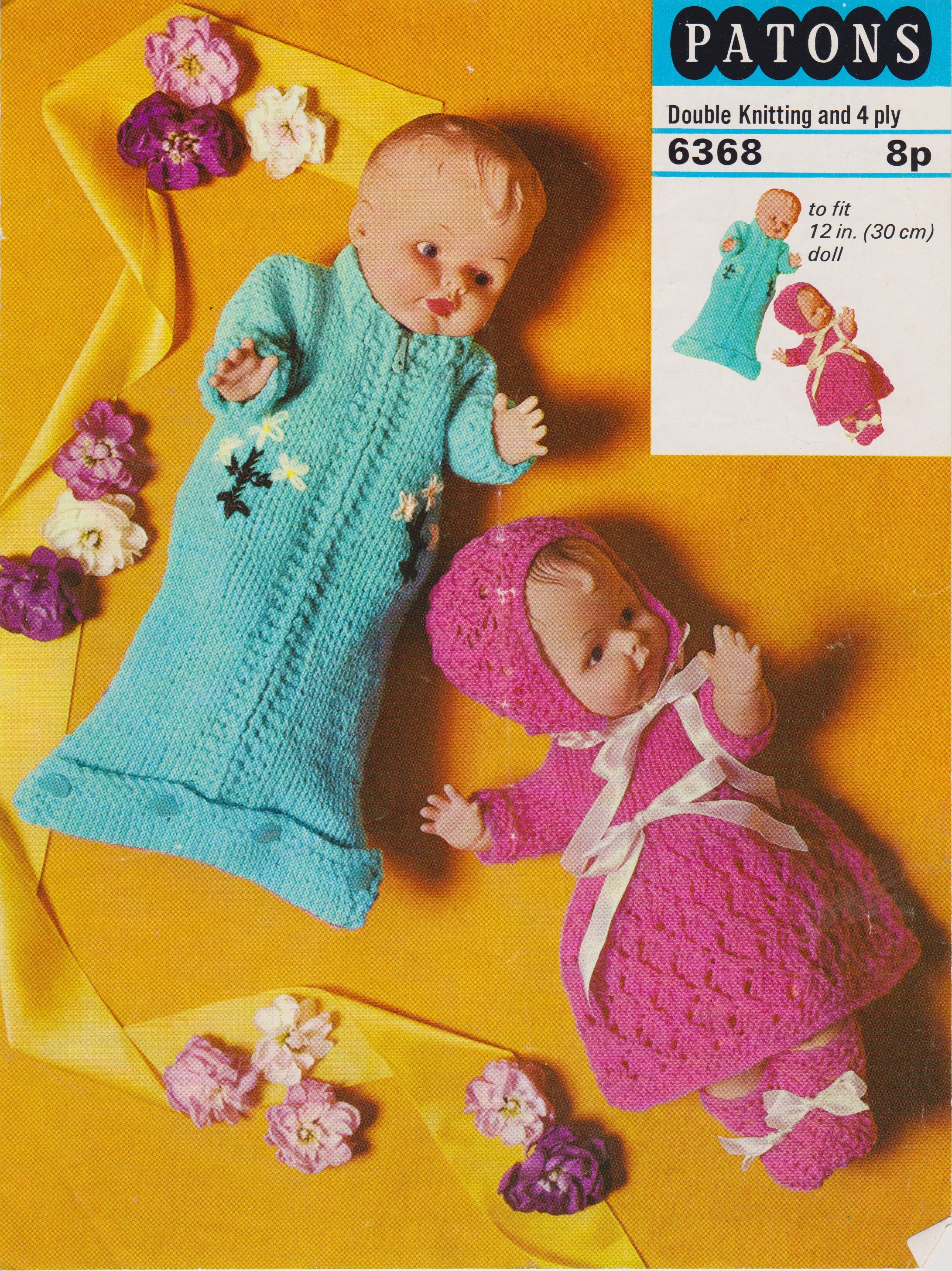 PATONS6368 - BABY DOLL CLOTHES - PDF KNITTING PATTERN