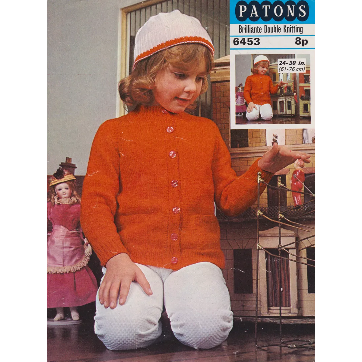 PATONS6453 - Girl's Cardigan and Hat Knitting Pattern PDF