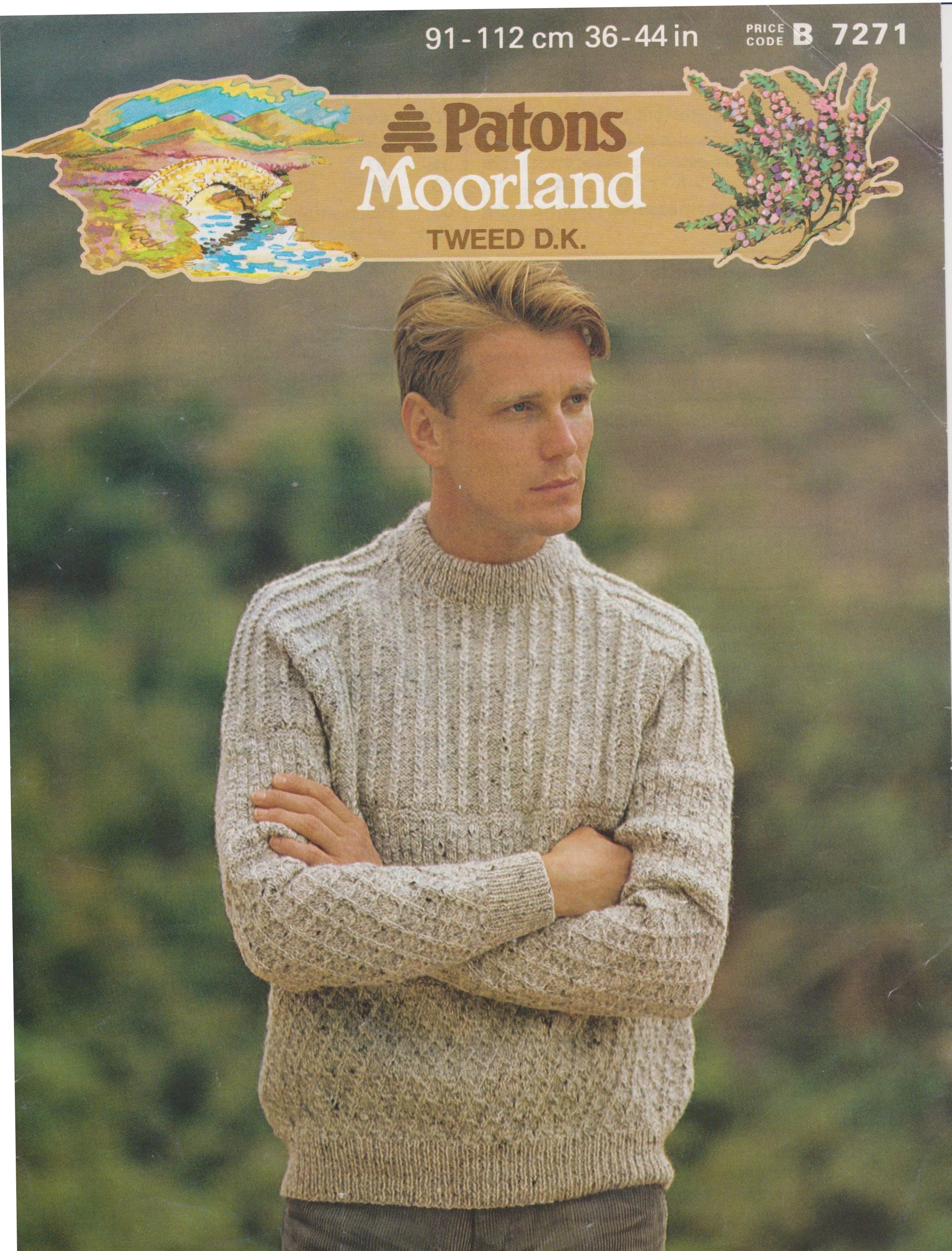 PATONS7271 - MAN'S SWEATER IN DK - PDF KNITTING PATTERN