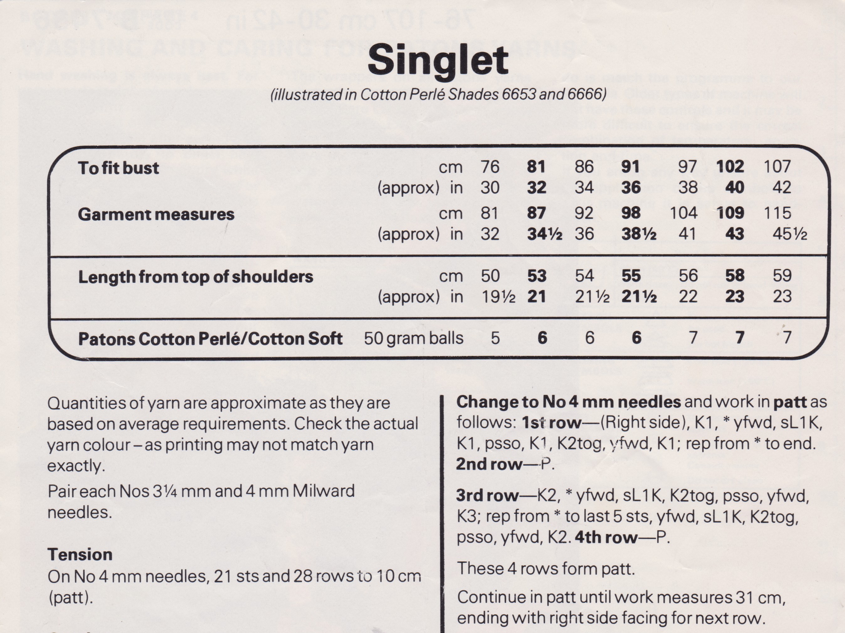 PATONS7436 - WOMAN'S SLEEVELESS LACY TOP IN COTTON DK - PDF KNITTING PATTERN