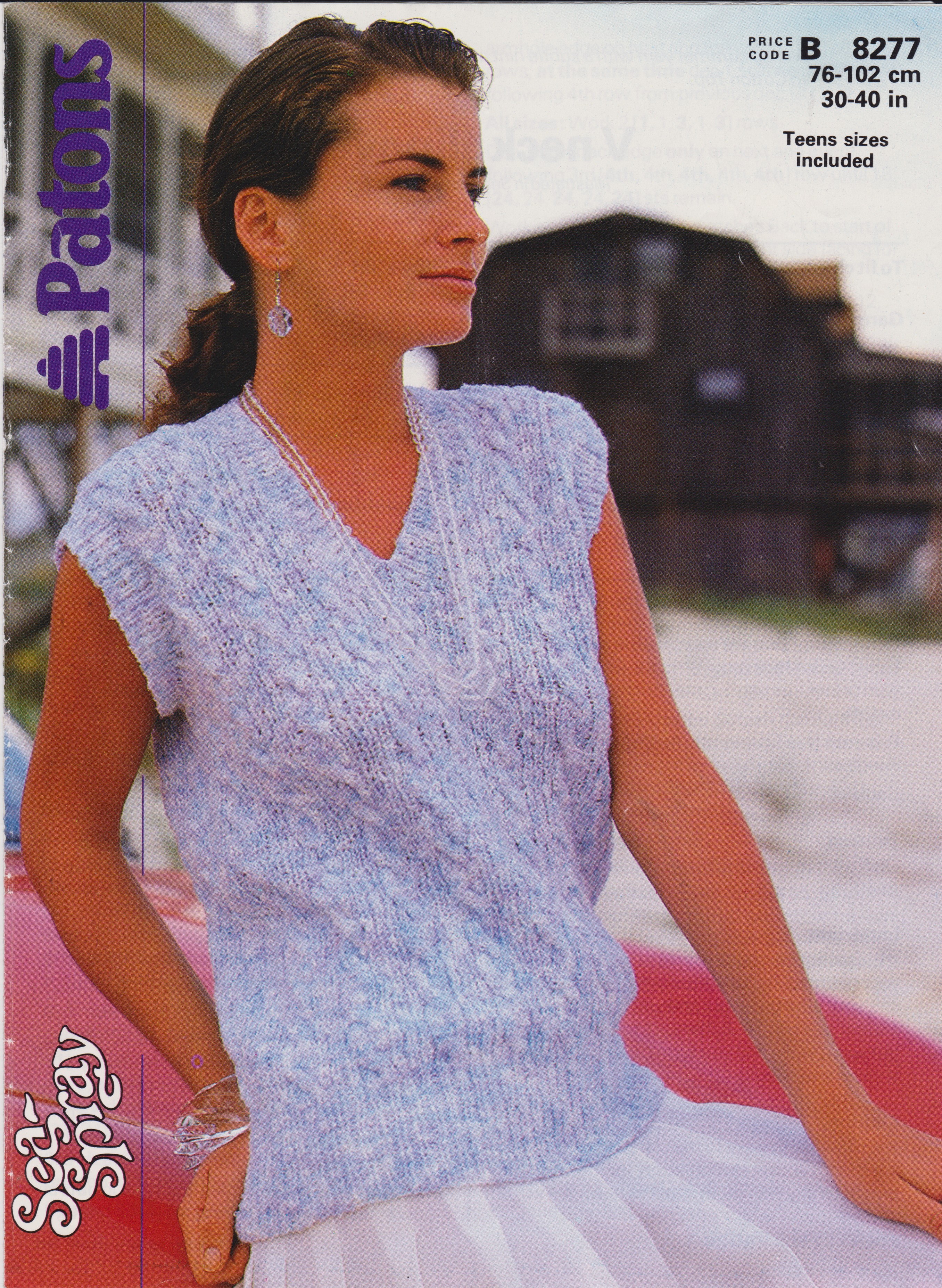PATONS8277 - WOMAN'S AND TEEN'S SLEEVELESS TOP IN COTTON - PDF KNITTING PATTERN