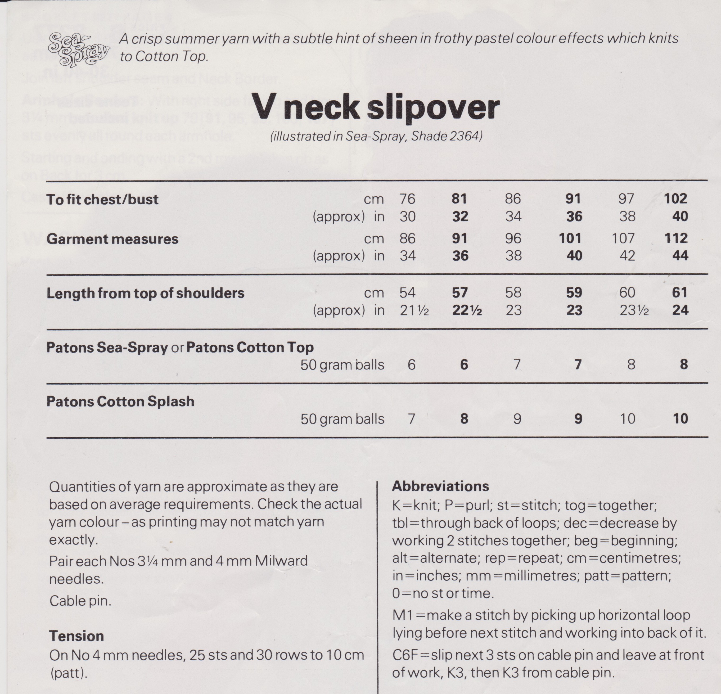 PATONS8277 - WOMAN'S AND TEEN'S SLEEVELESS TOP IN COTTON - PDF KNITTING PATTERN