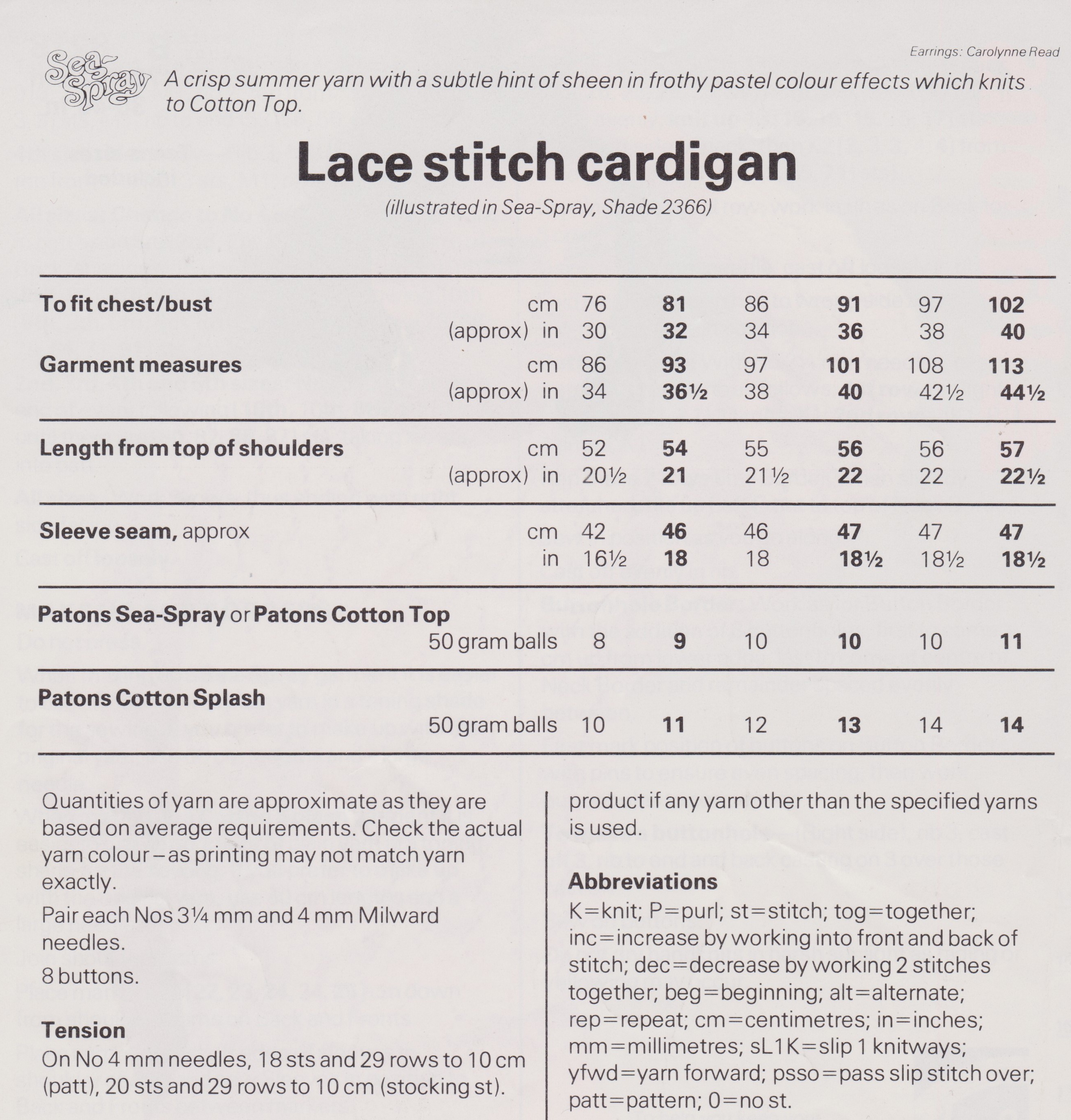 PATONS8278 - WOMAN'S AND TEEN'S LACY CARDIGAN IN DK - PDF KNITTING PATTERN