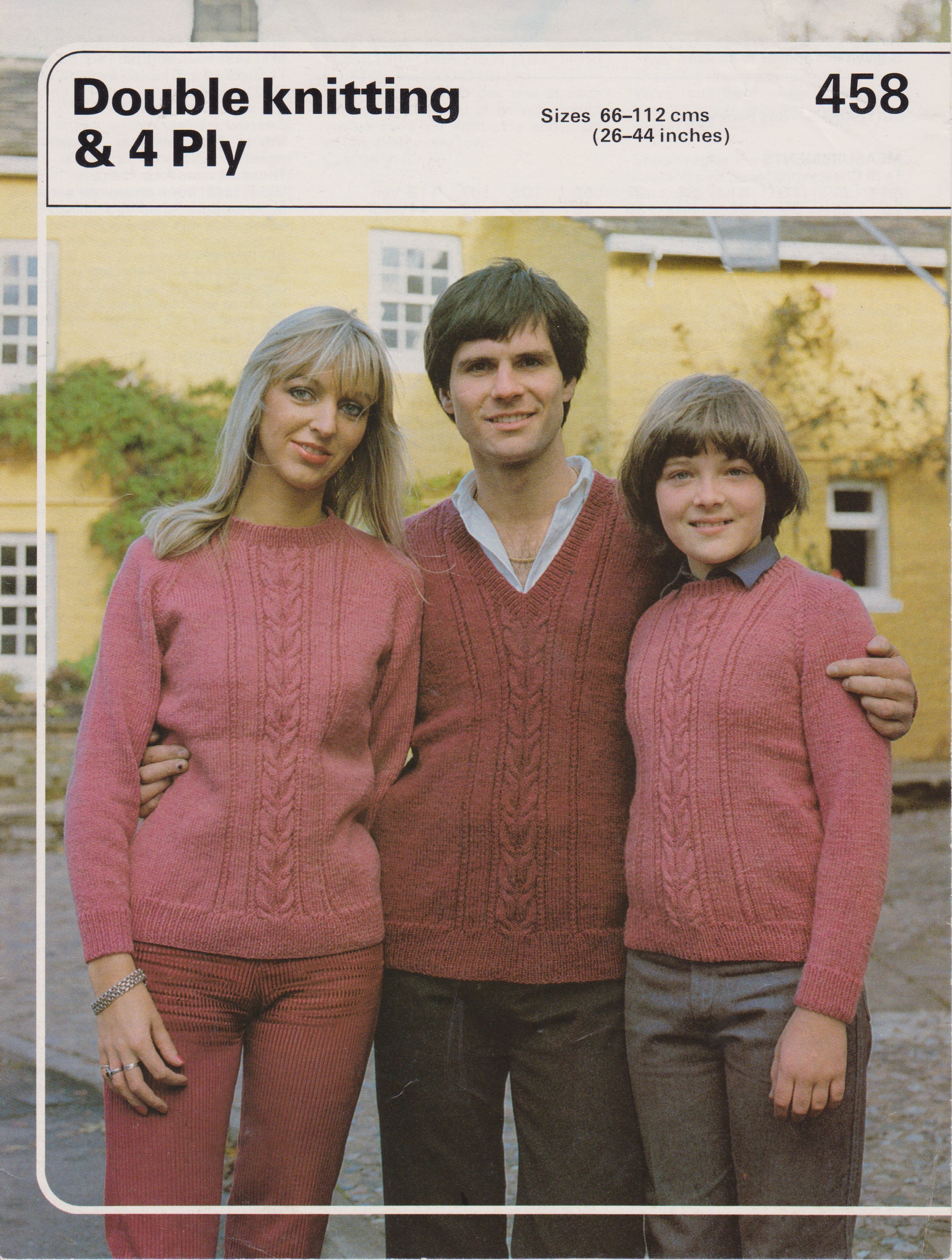 PHILDAR458 - FAMILY SIZES SWEATERS IN DOUBLE KNITTING AND 4 PLY - PDF KNITTING PATTERN