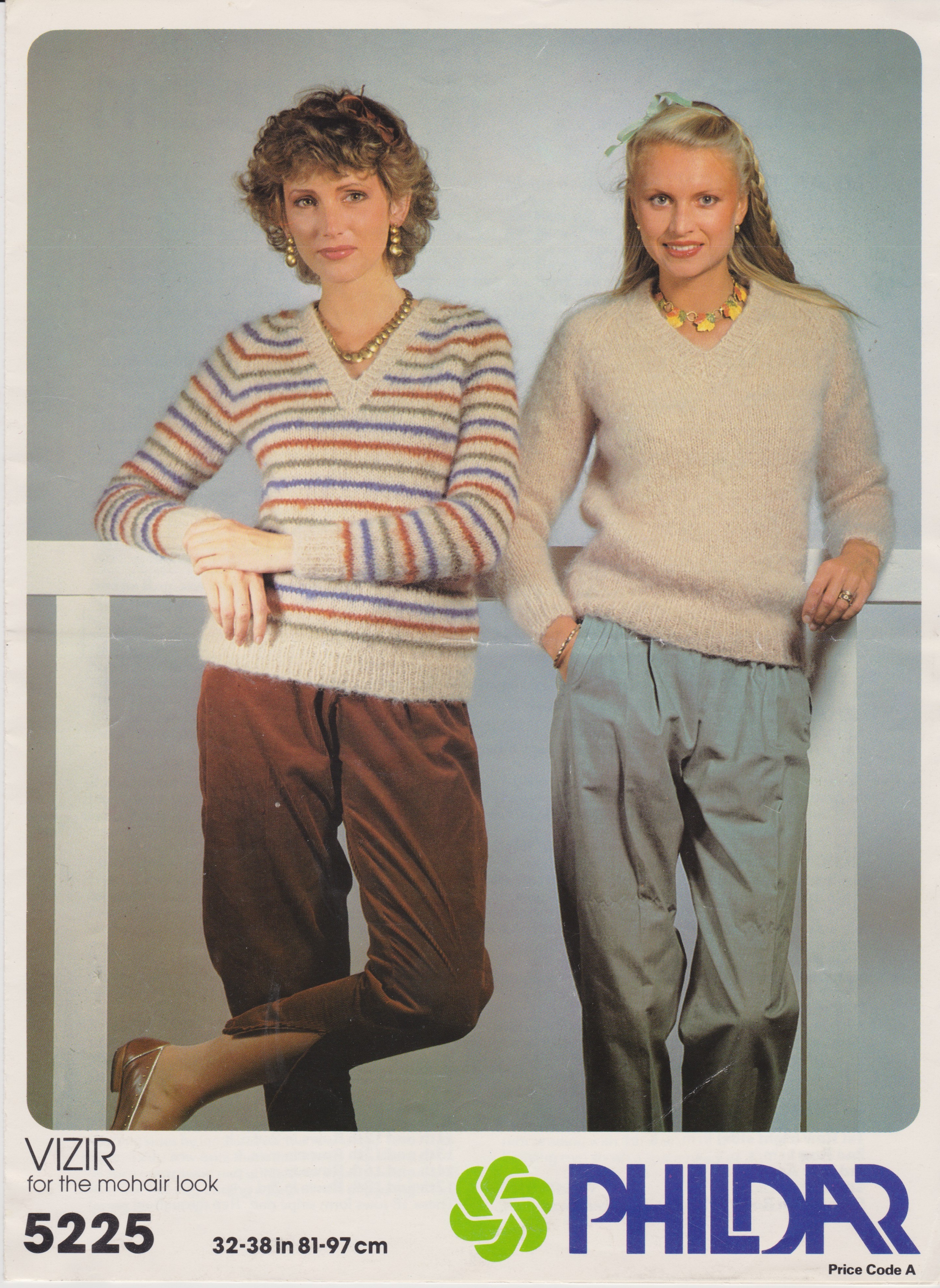 PHILDAR5225 - LADY'S V NECK SWEATER IN MOHAIR - PDF KNITTING PATTERN
