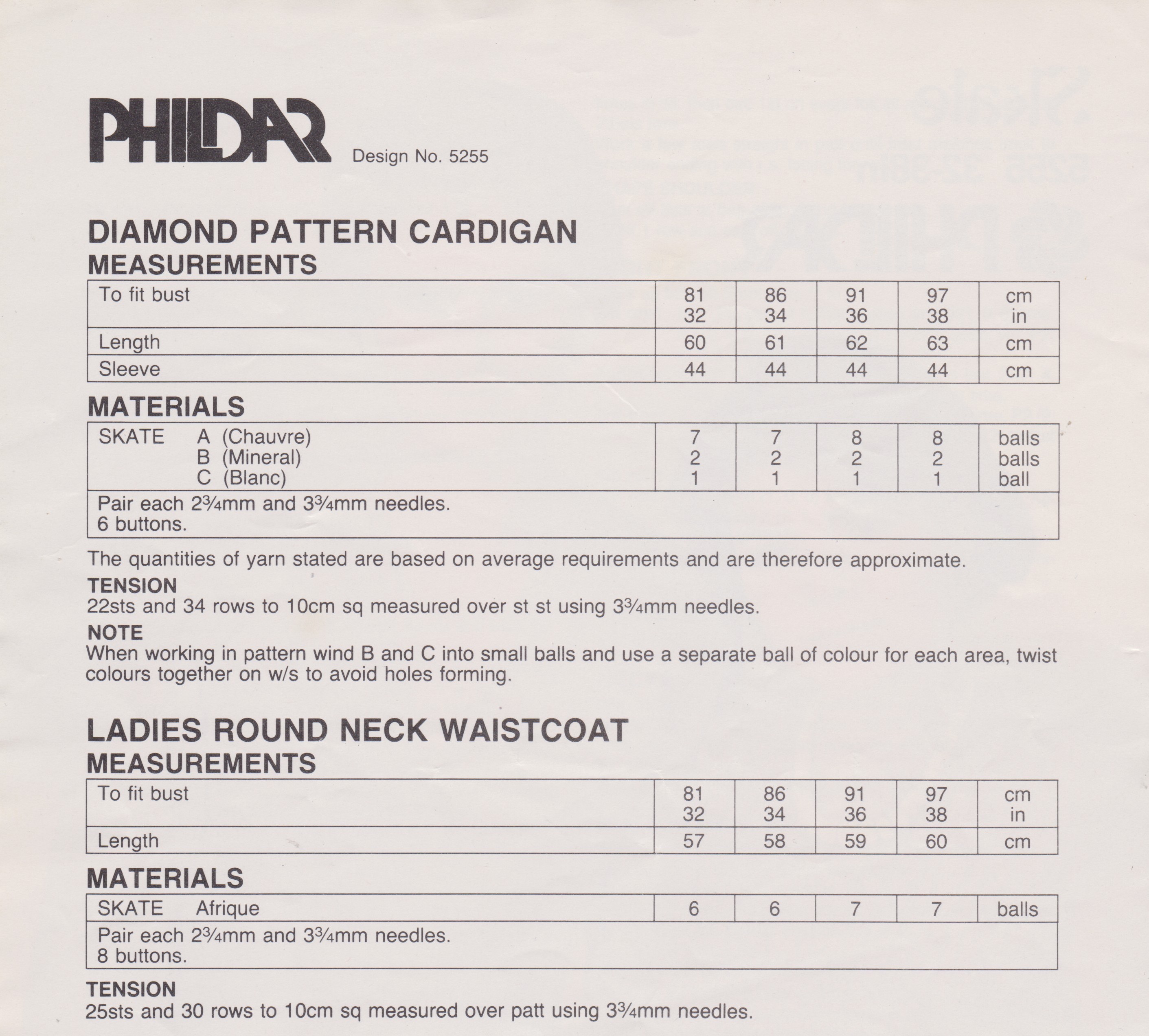 PHILDAR5255 - WOMAN'S LONG SLEEVE CARDIGAN AND WAISTCOAT IN DK - PDF KNITTING PATTERN