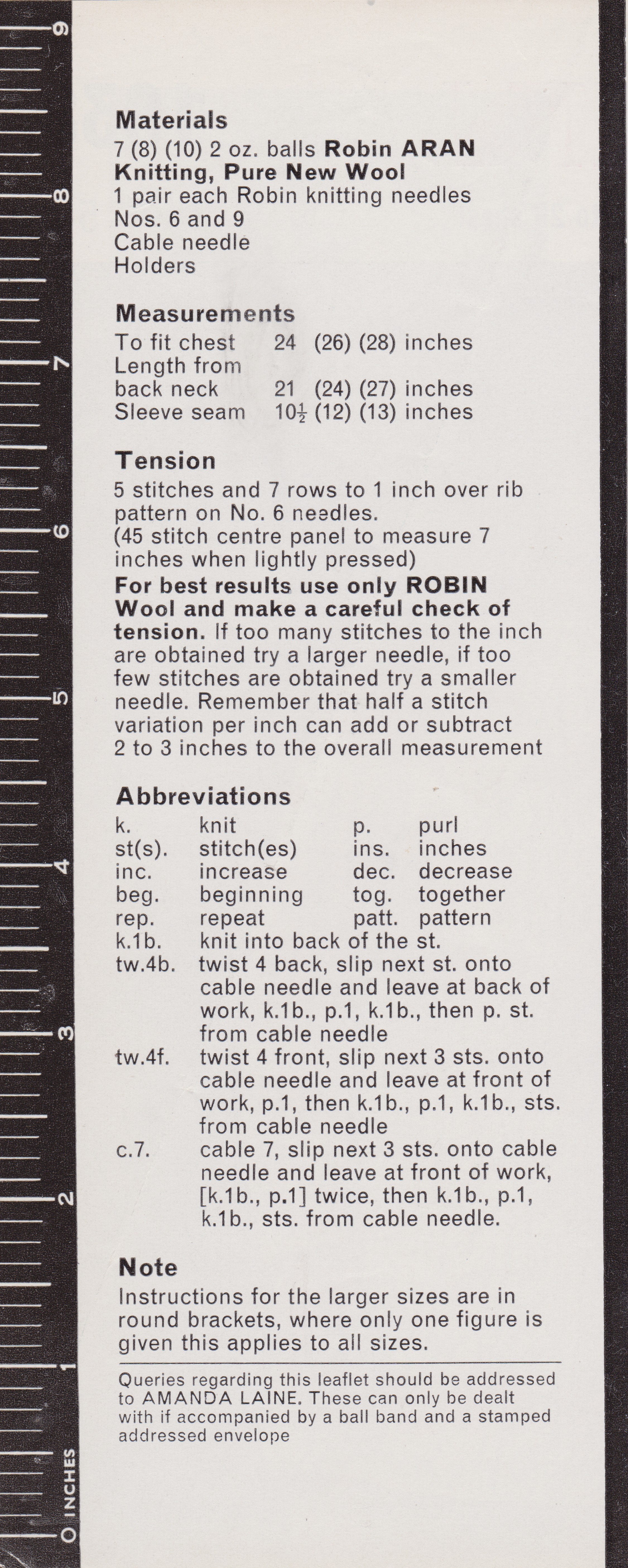 ROBIN1938 - GIRL'S ARAN CABLE DRESS - PDF KNITTING PATTERN