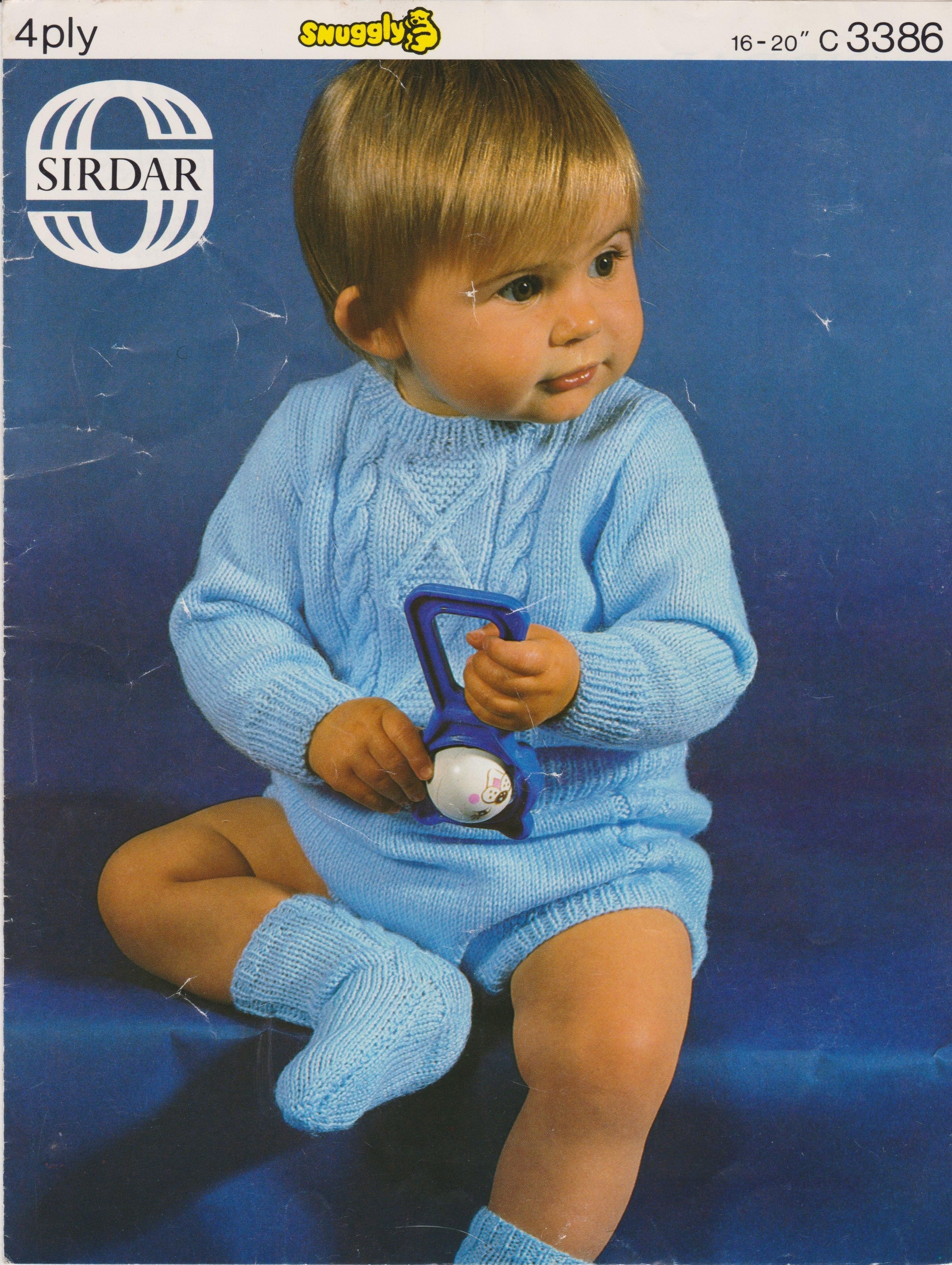SIRDAR3386 - BABY BOY'S SWEATER, PANTS AND SOCKS PDF KNITTING PATTERN