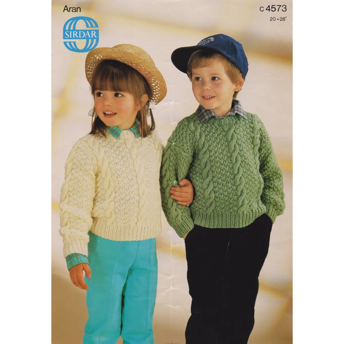 SIRDAR4573 - CHILDRENS ARAN CABLE SWEATER PDF KNITTING PATTERN
