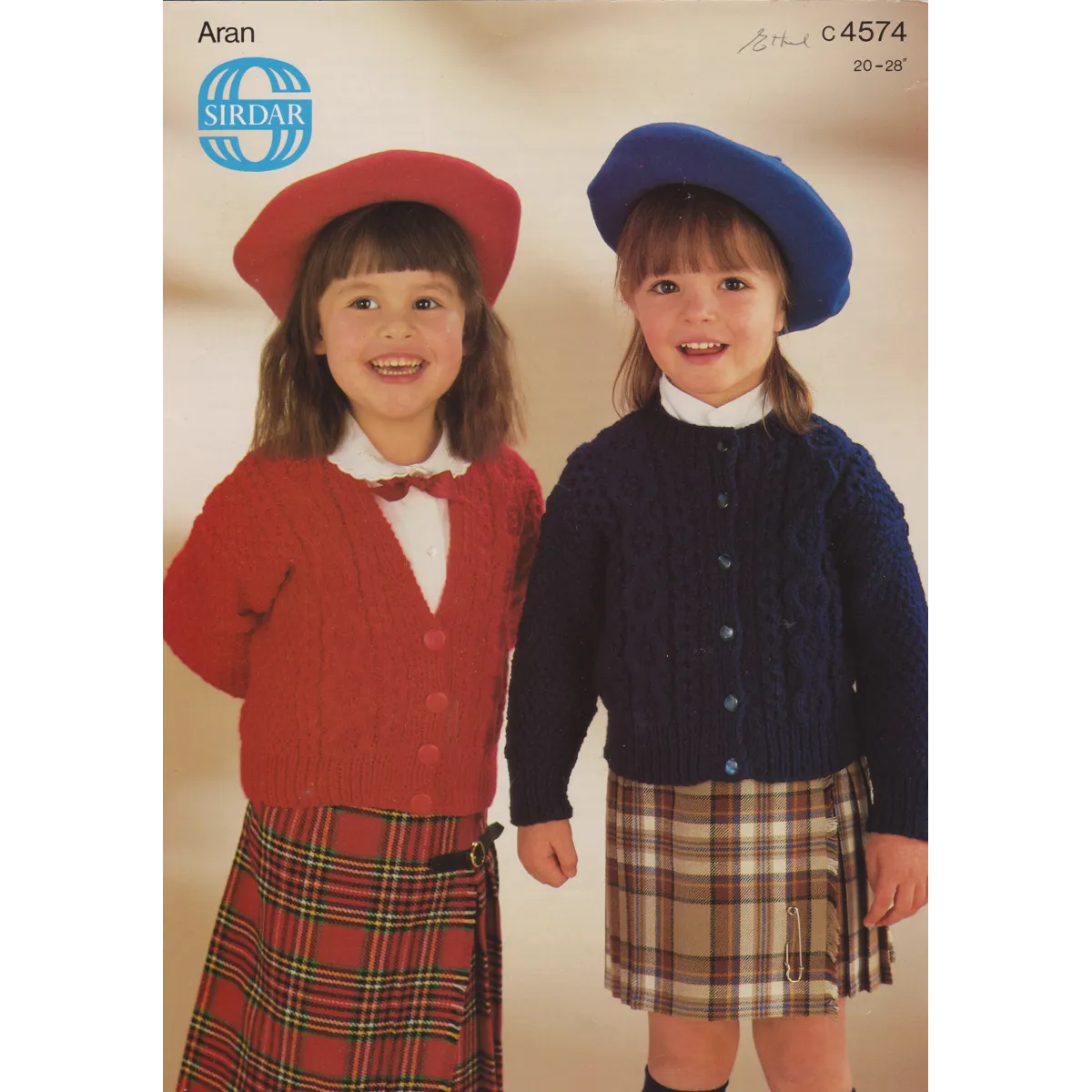 SIRDAR4574 - GIRL'S ARAN CABLE CARDIGAN PDF KNITTING PATTERN