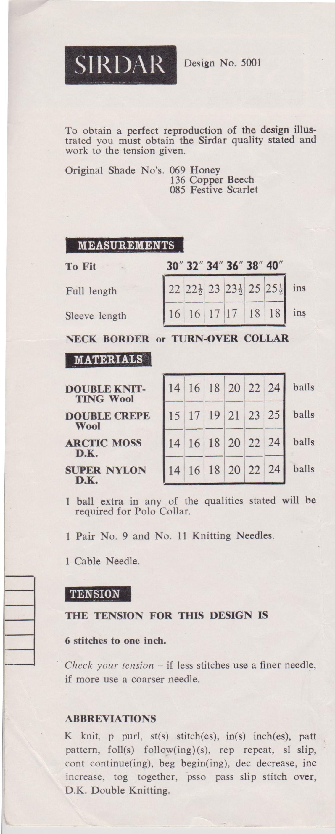 SIRDAR5001 - MEN'S, WOMEN'S AND CHILD'S SWEATER PATTERN IN DK - PDF KNITTING PATTERN