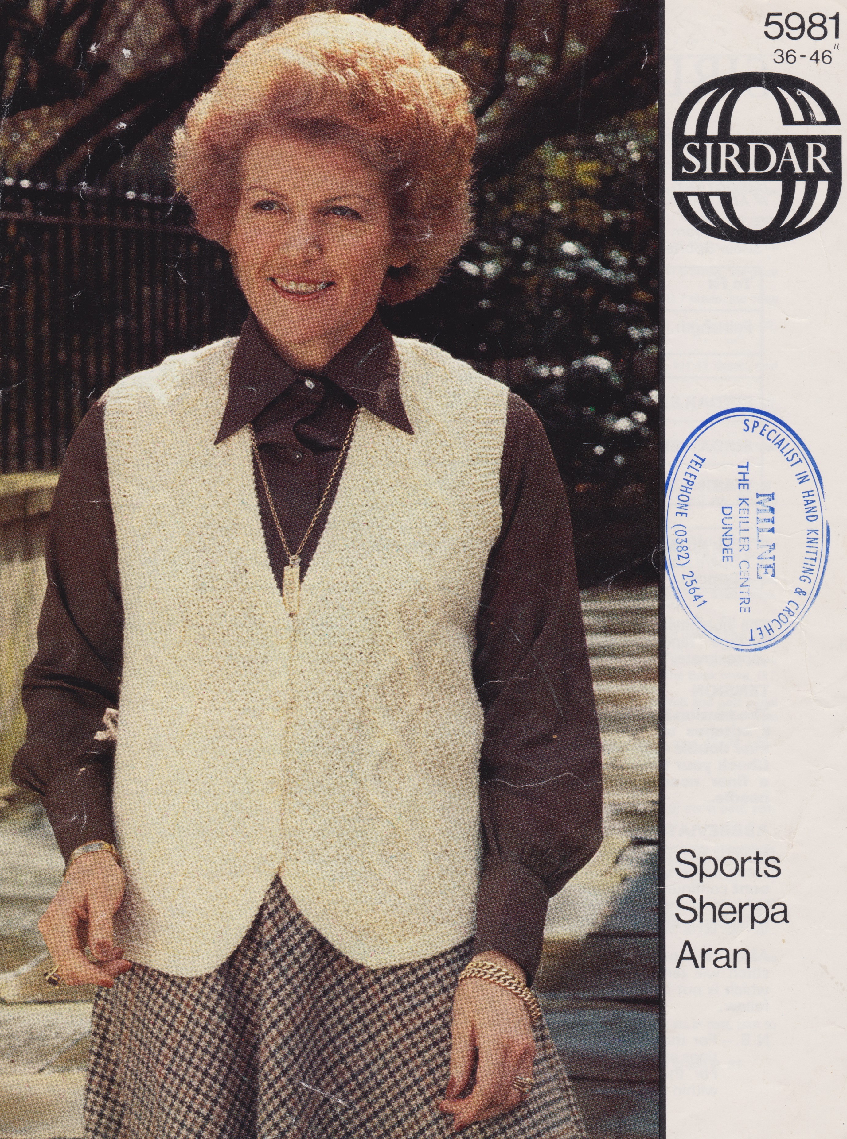 SIRDAR5981 - WOMAN'S ARAN WEIGHT WAISTCOAT - PDF KNITTING PATTERN