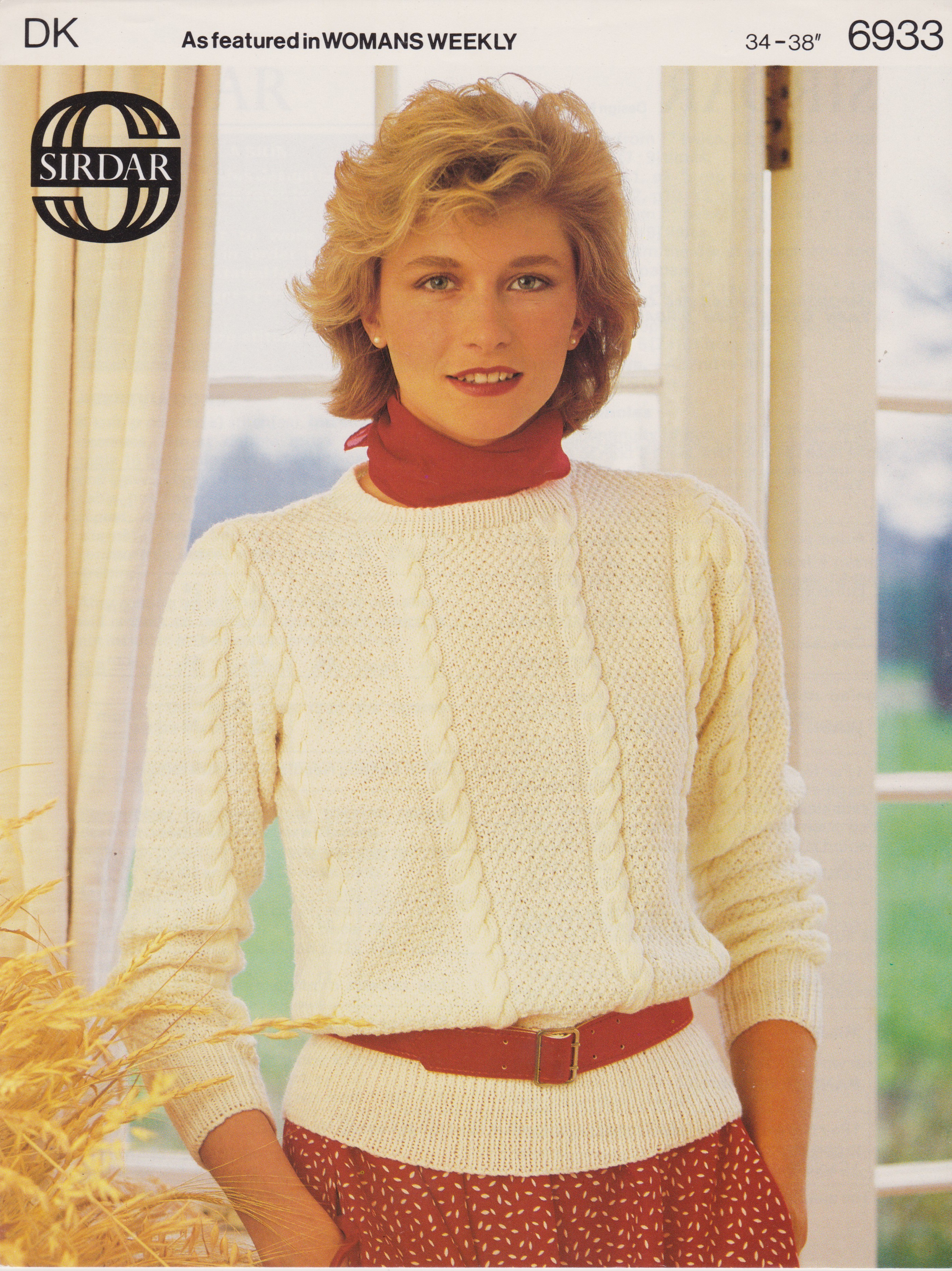 SIRDAR6933 - WOMAN'S CABLE SWEATER IN DOUBLE KNITTING - PDF KNITTING PATTERN