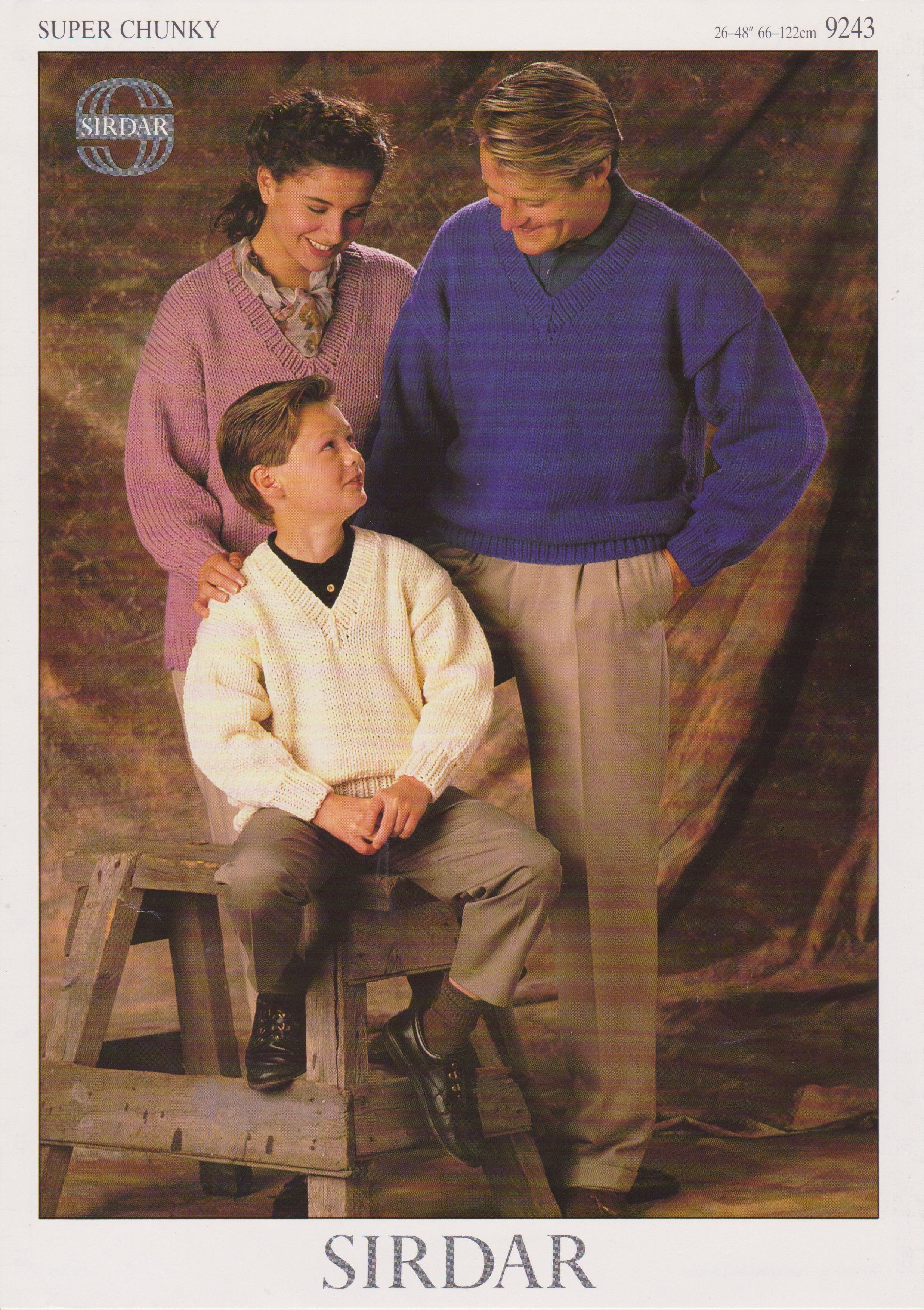 SIRDAR9243 - FAMILY SWEATER IN SUPER CHUNKY - PDF KNITTING PATTERN