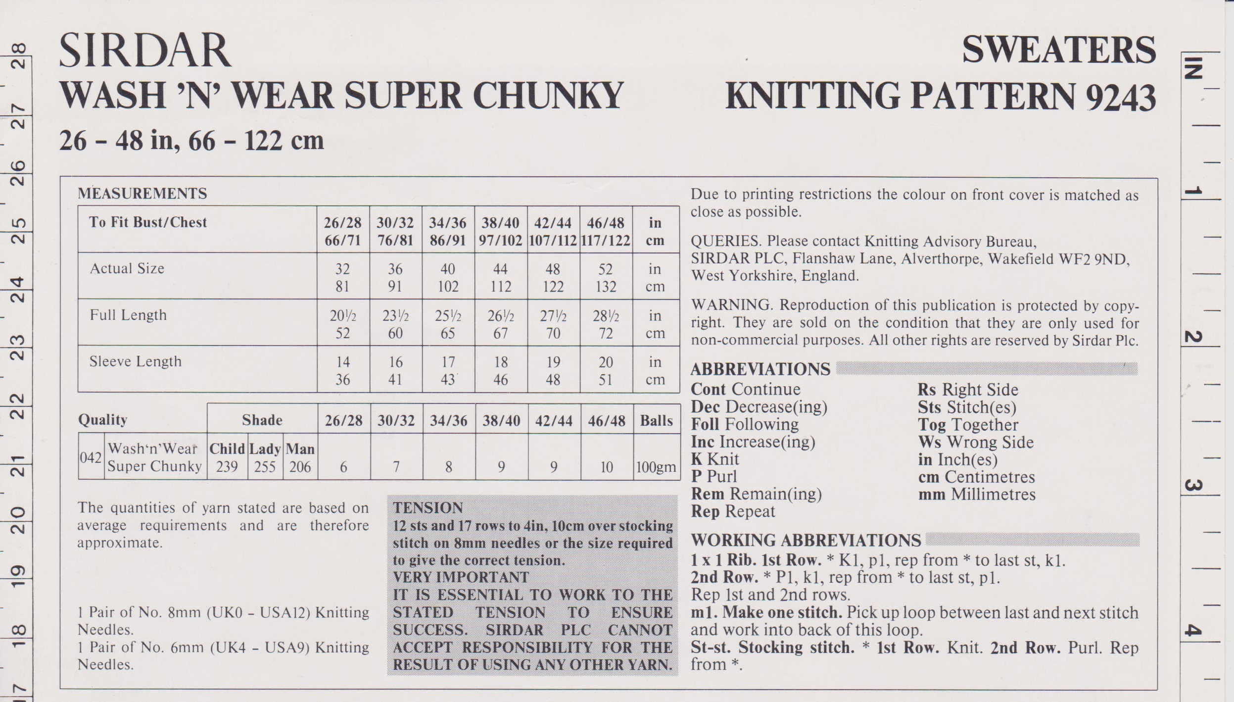SIRDAR9243 - FAMILY SWEATER IN SUPER CHUNKY - PDF KNITTING PATTERN