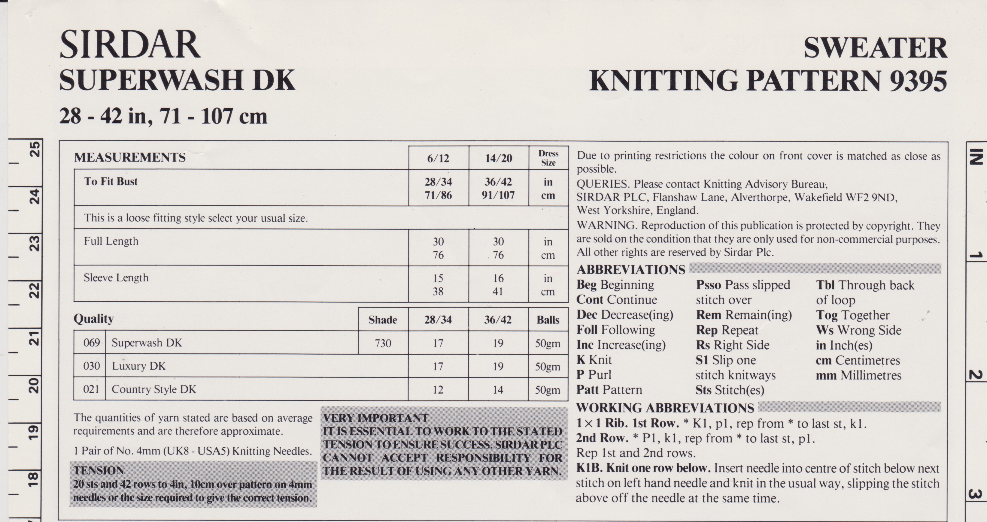 SIRDAR9395 - WOMAN'S LONG SWEATER IN DK - PDF KNITTING PATTERN